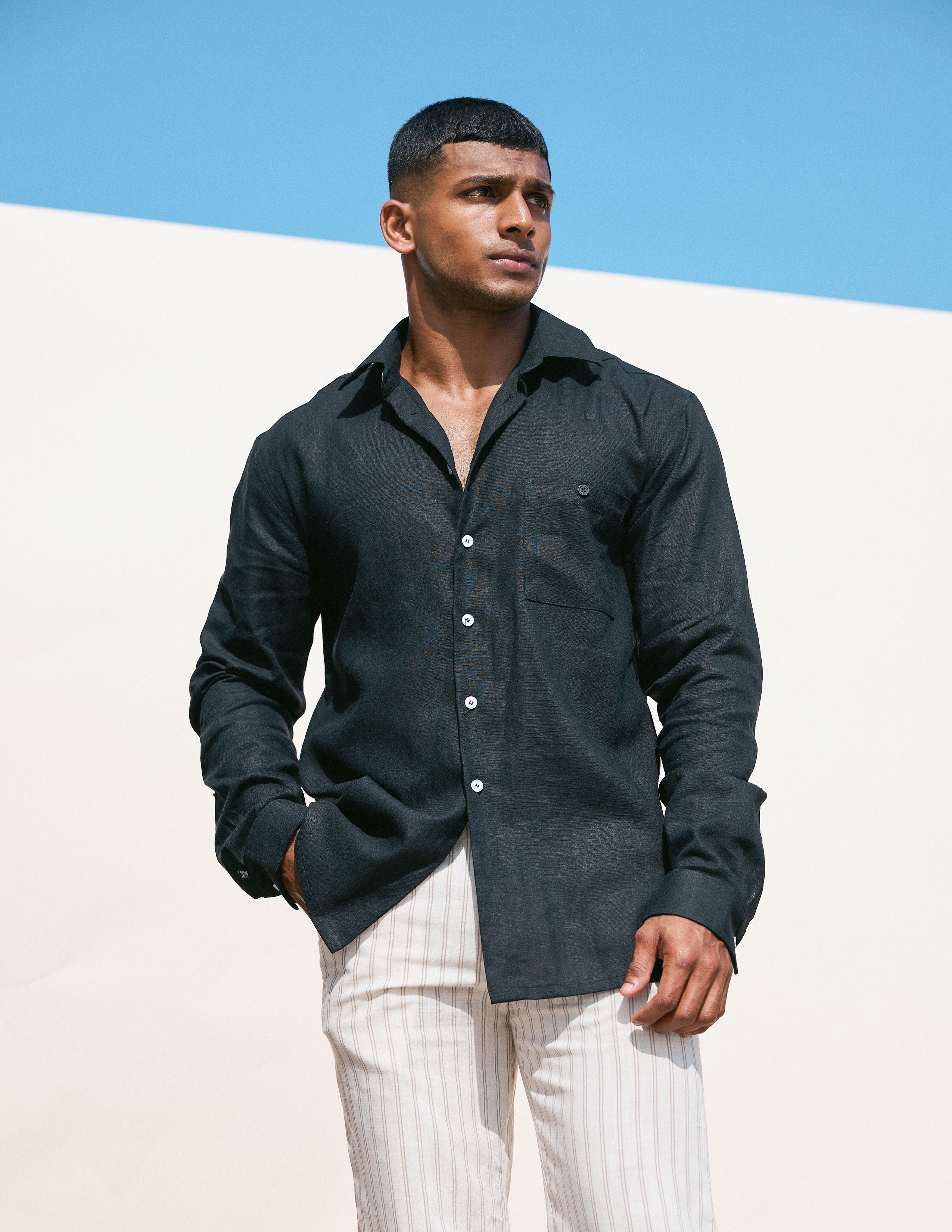 Chest pocket button detail shirt