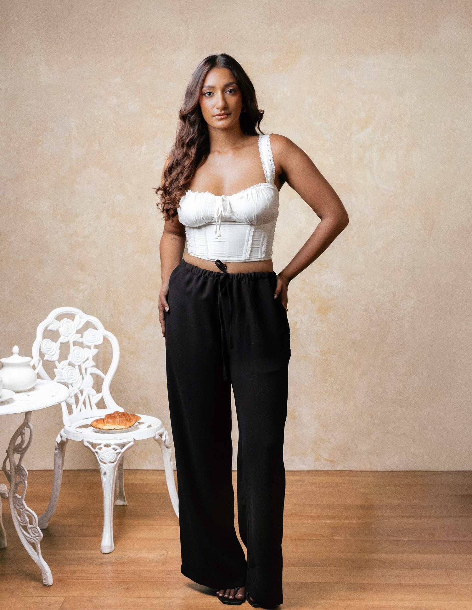 Drawstring Wide Leg Pant
