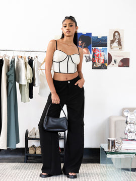 Pocket Detailed Wide Leg Pant