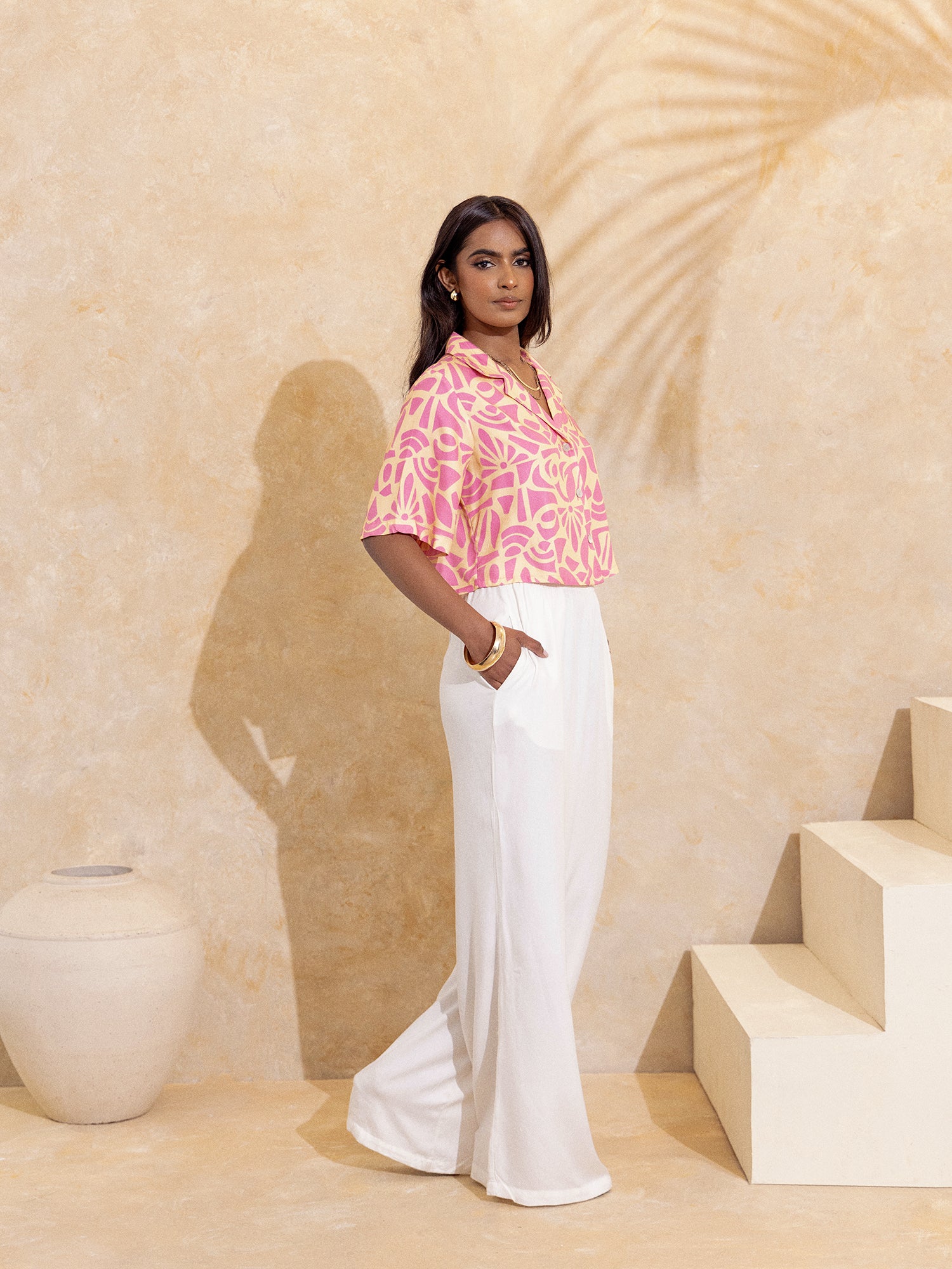 Button Down Crop Shirt