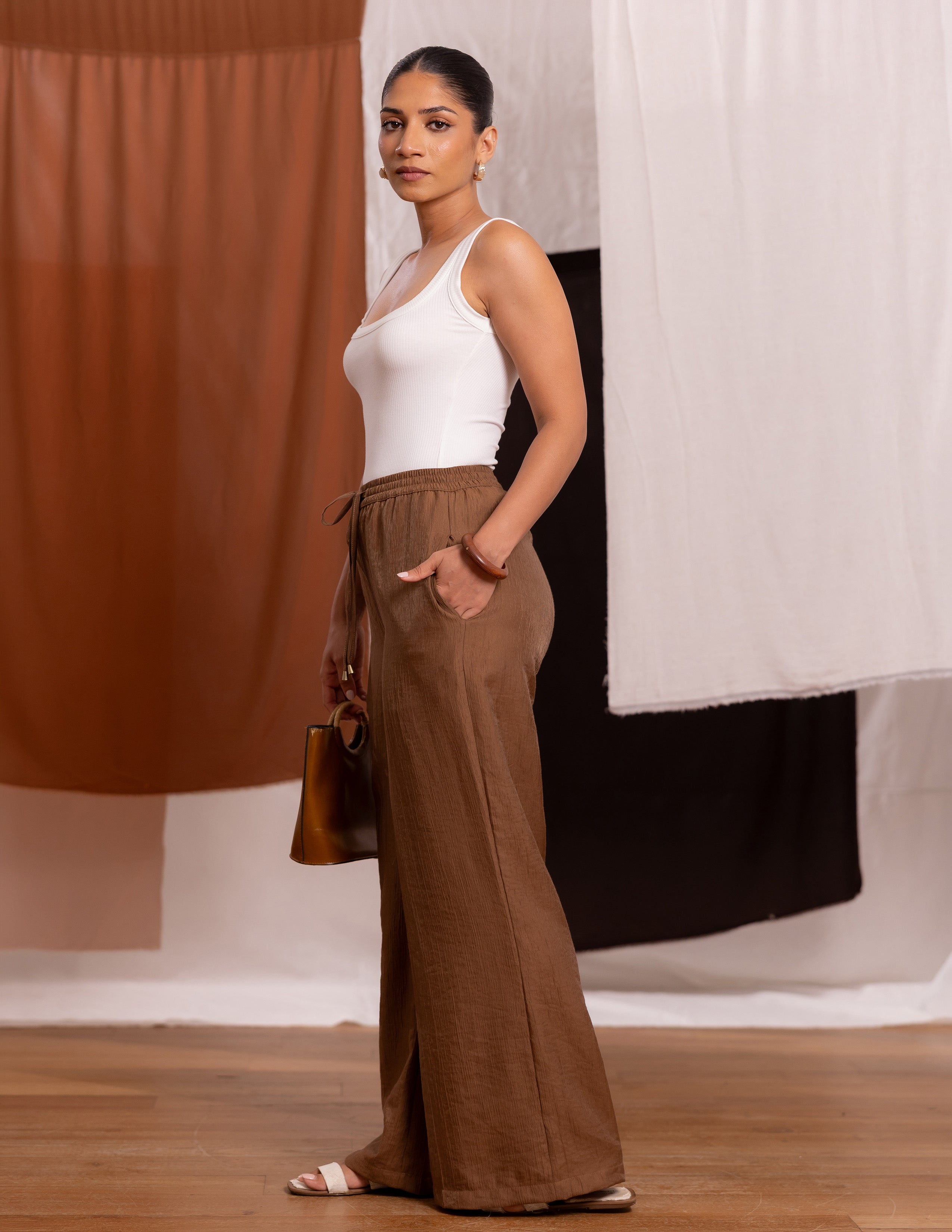 Drawstring Wide Leg Pant