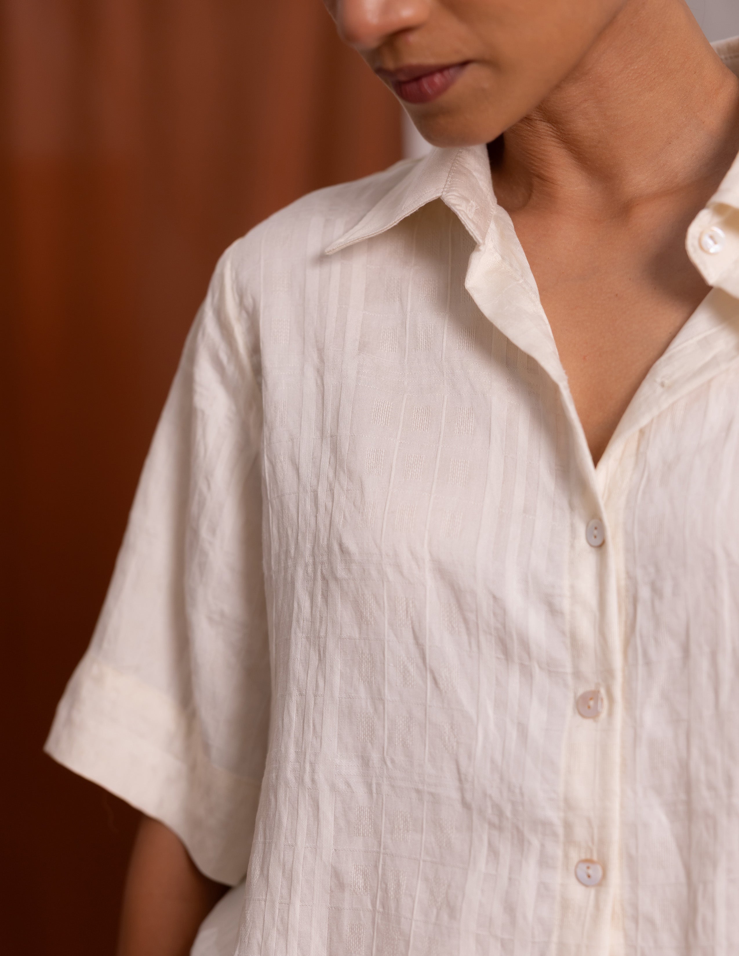 Button Down Crop Shirt
