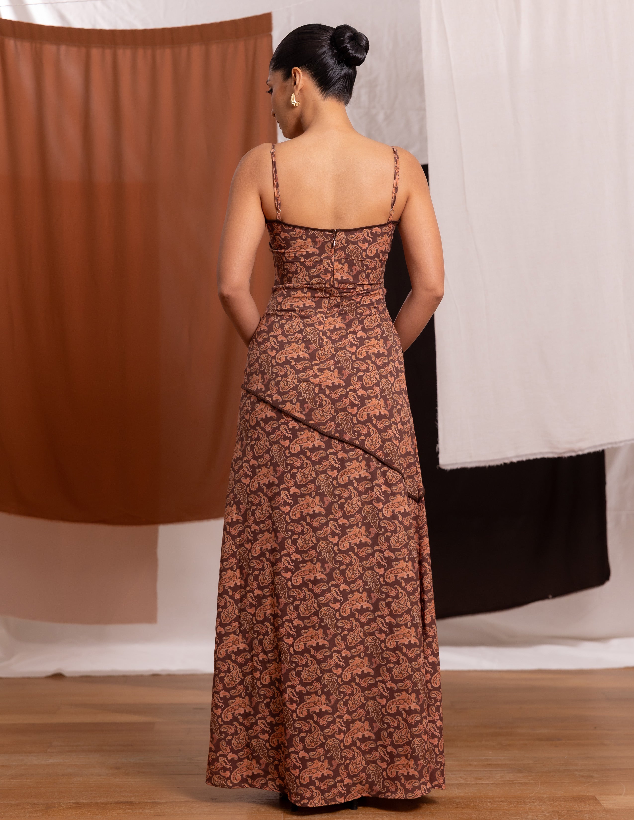 Contrast Binding Detail Maxi Dress