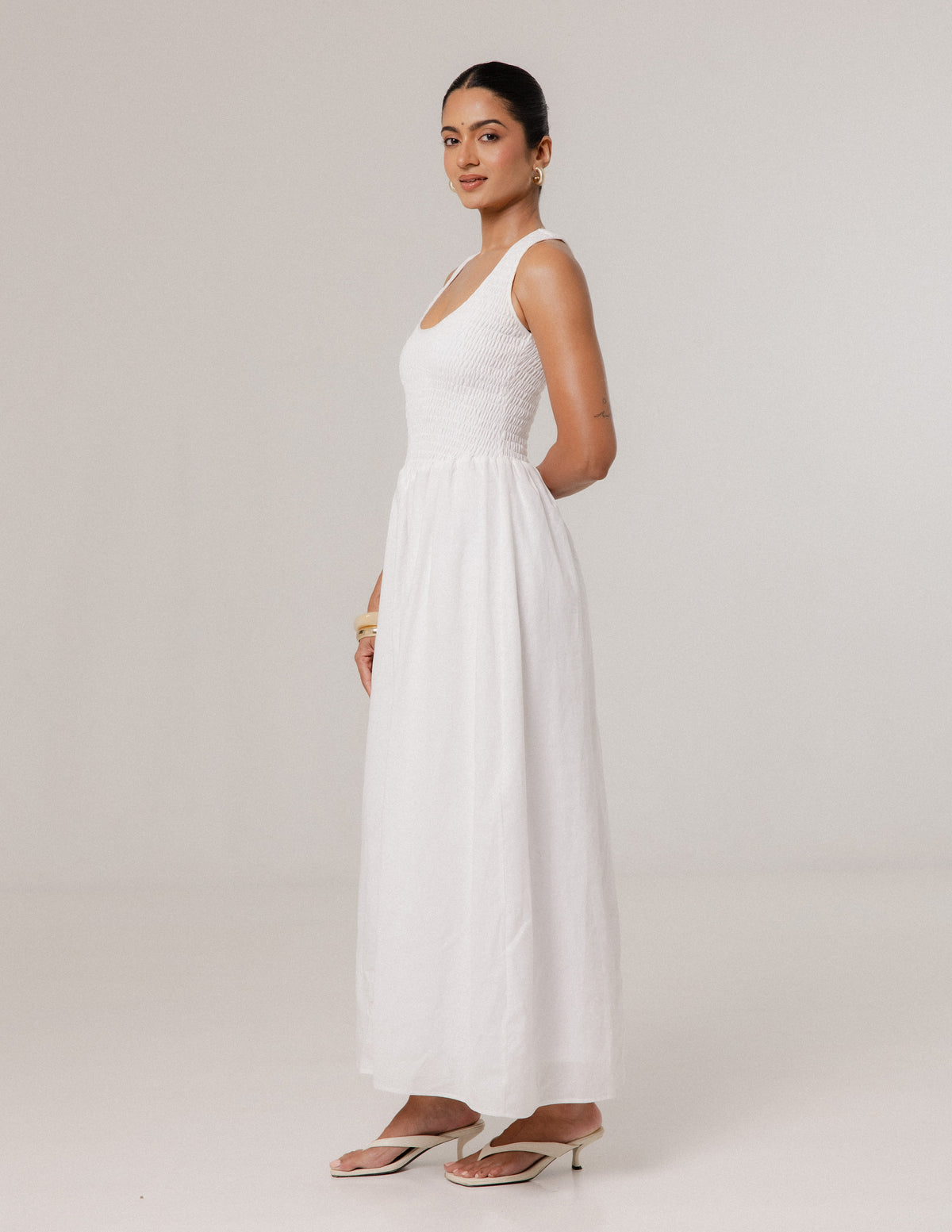 Sleeveless Smocked Maxi Dress