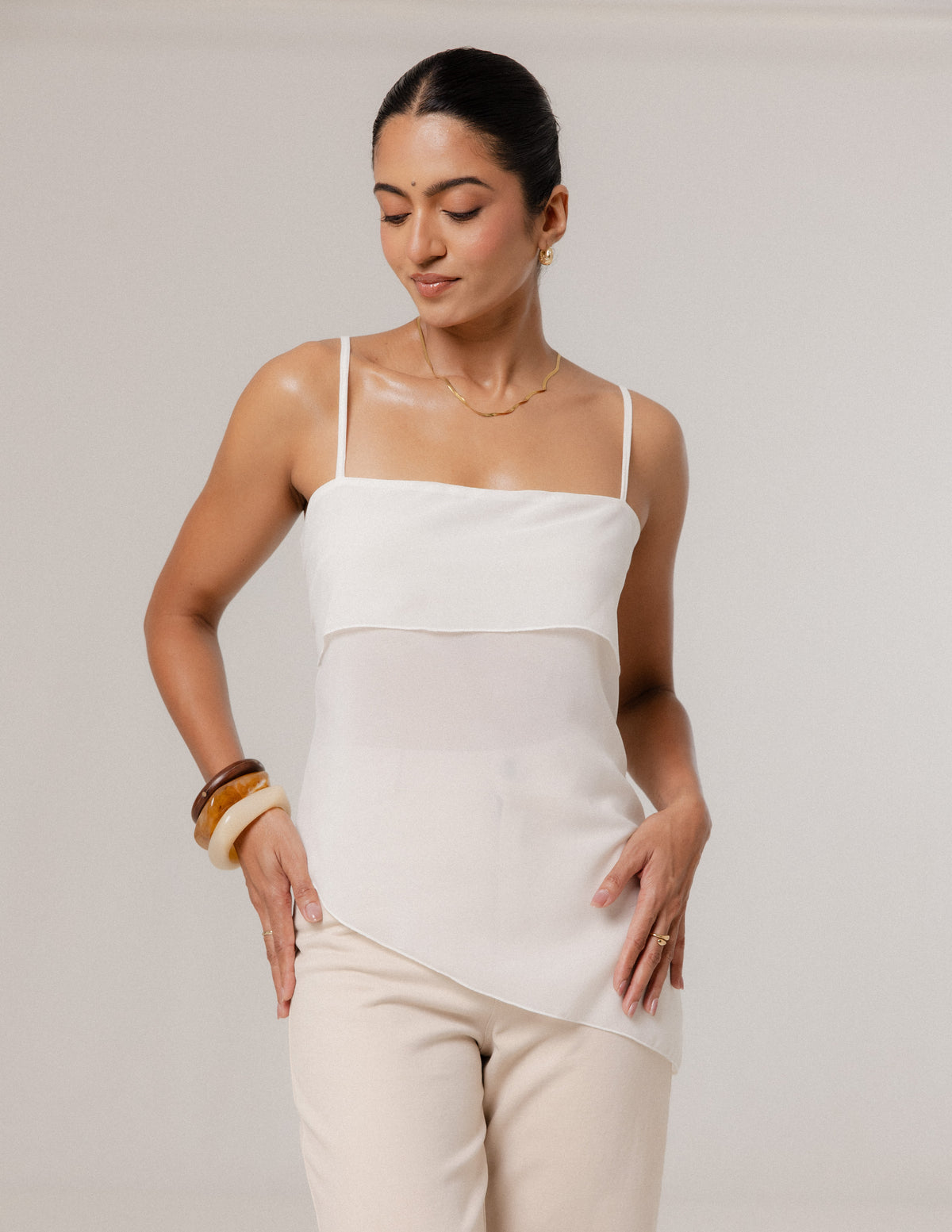 Asymetrical Hem Detailed Top
