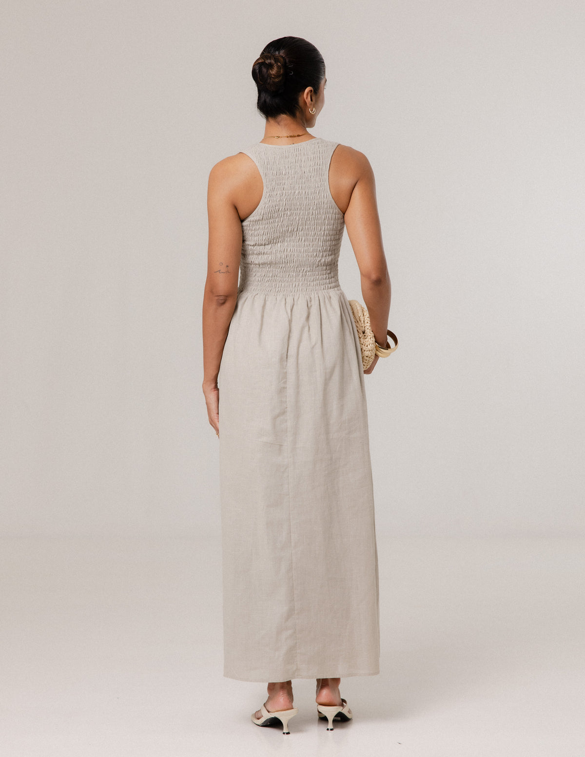 Sleeveless Smocked Maxi Dress