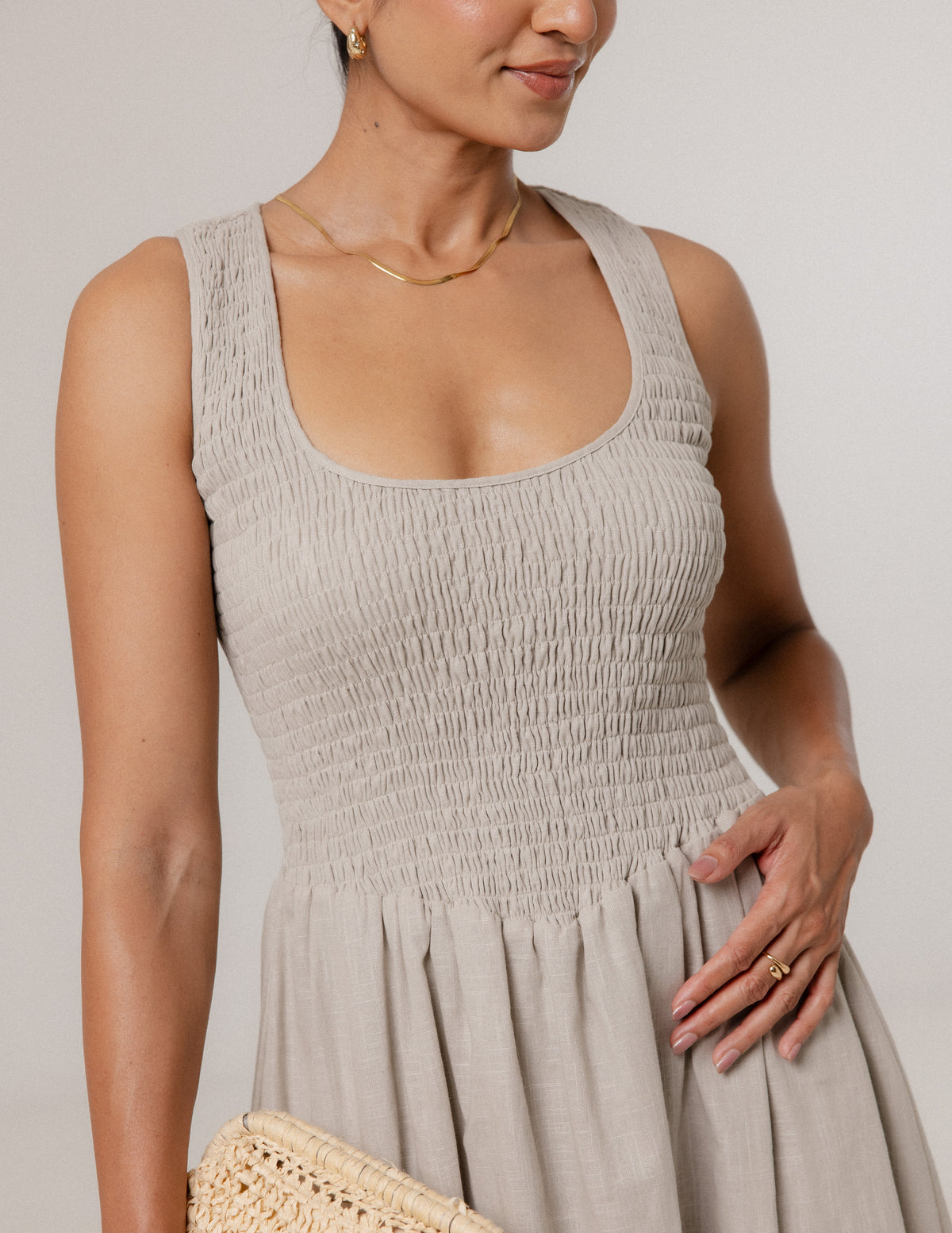 Sleeveless Smocked Maxi Dress