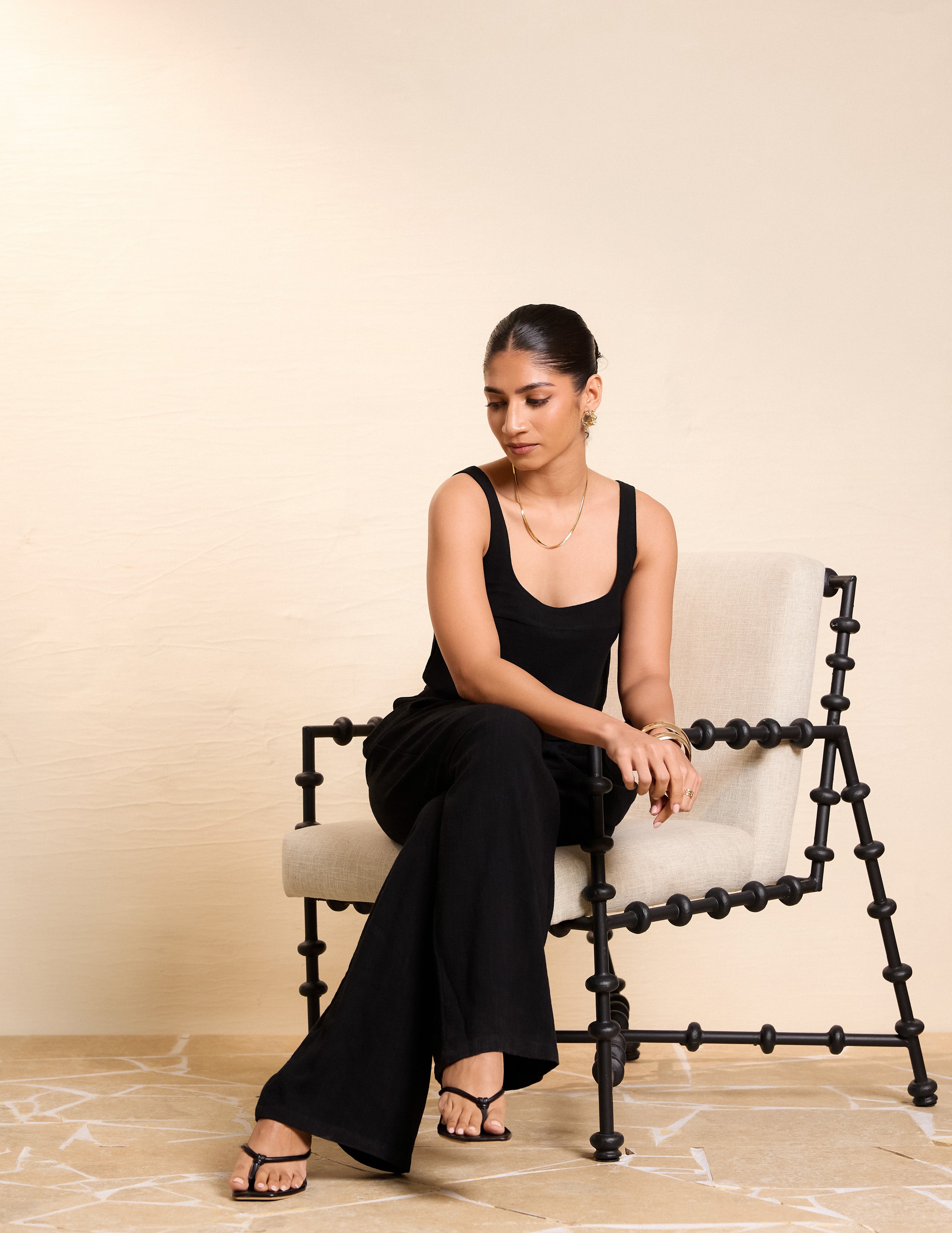 Pleat Detail Wide Leg Pant