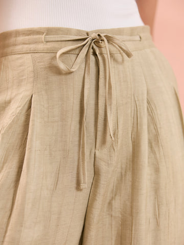 Pleat Detail Wide Leg Pant