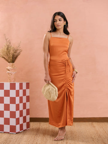 Ruched Detail Midi Dress