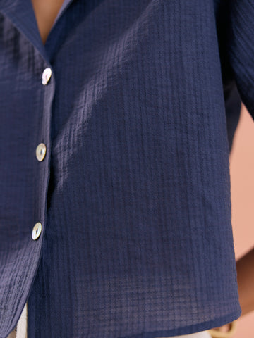 Button Down Crop Shirt