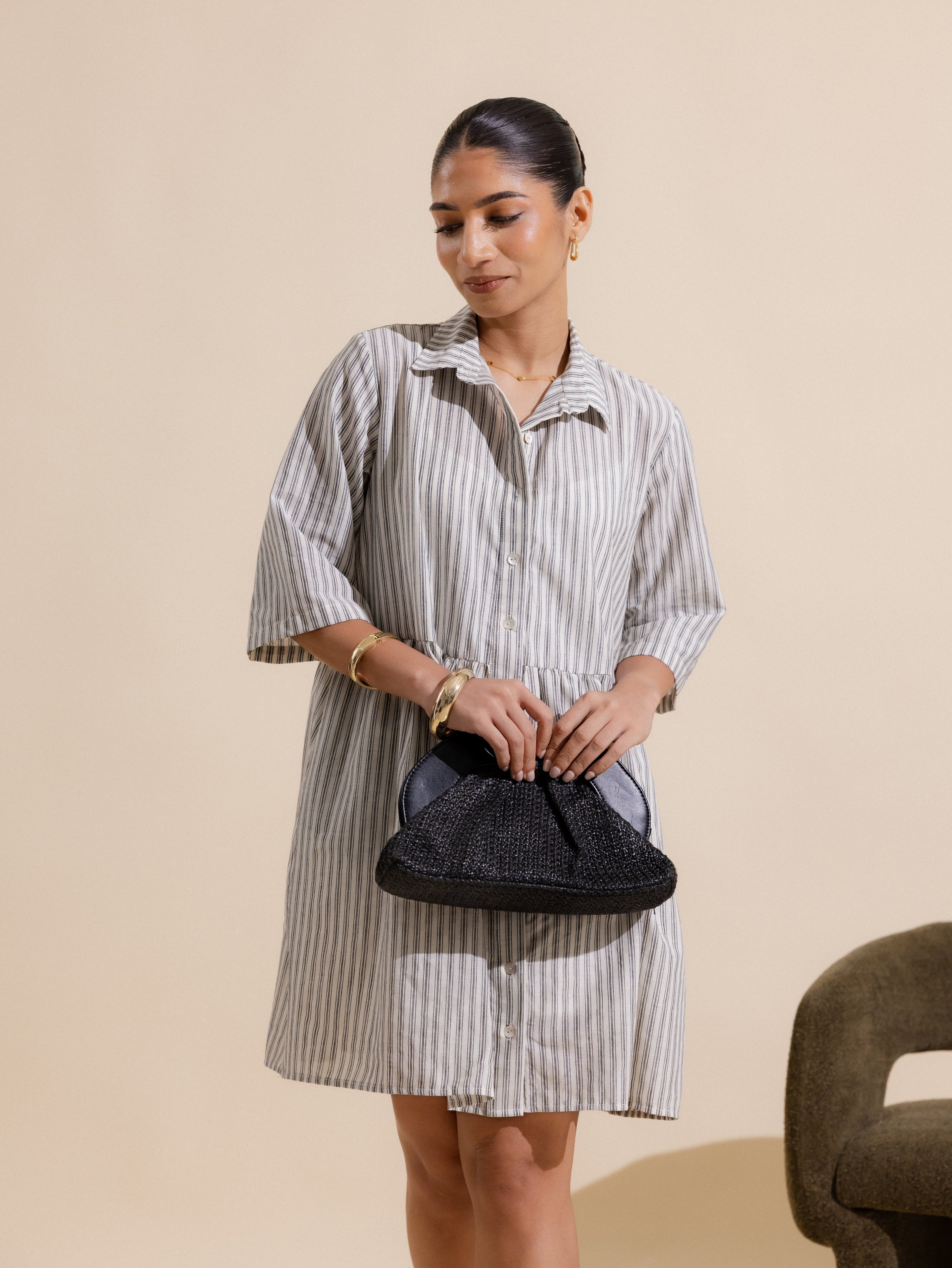 Button Down Loose Fit Shirt Dress