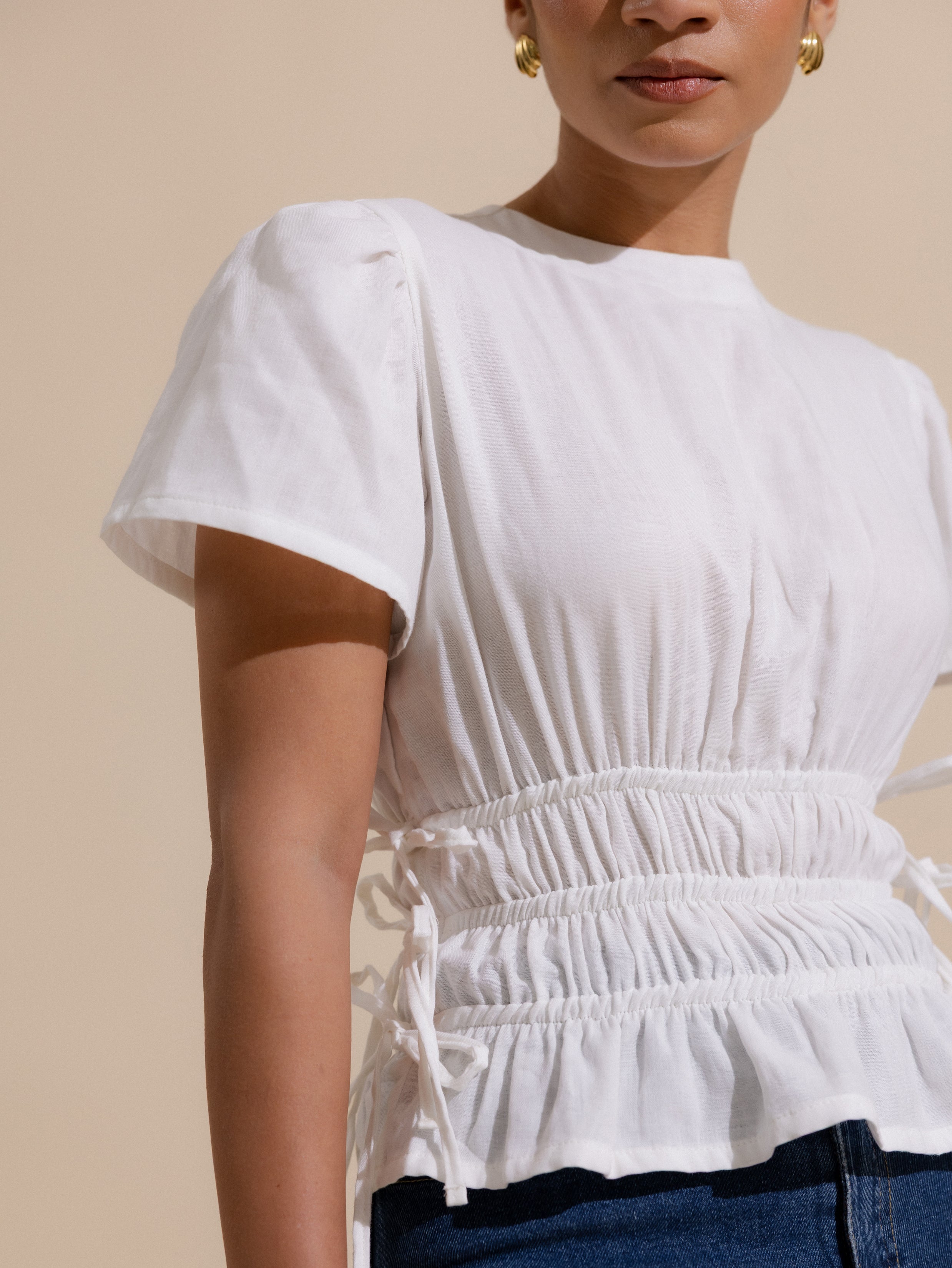 High Neck Elasticated Top