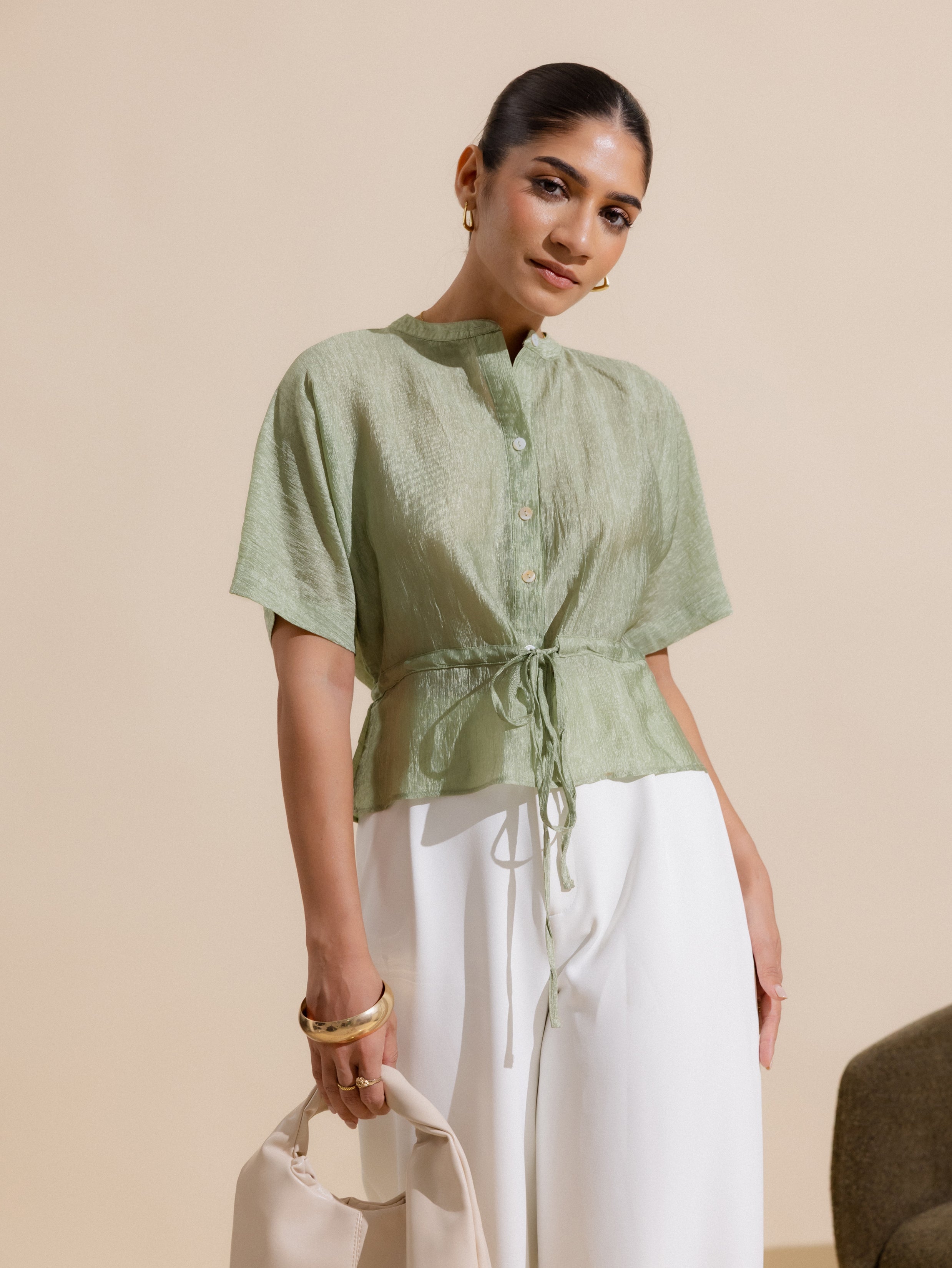 Front Tie Up Loose Fit Top