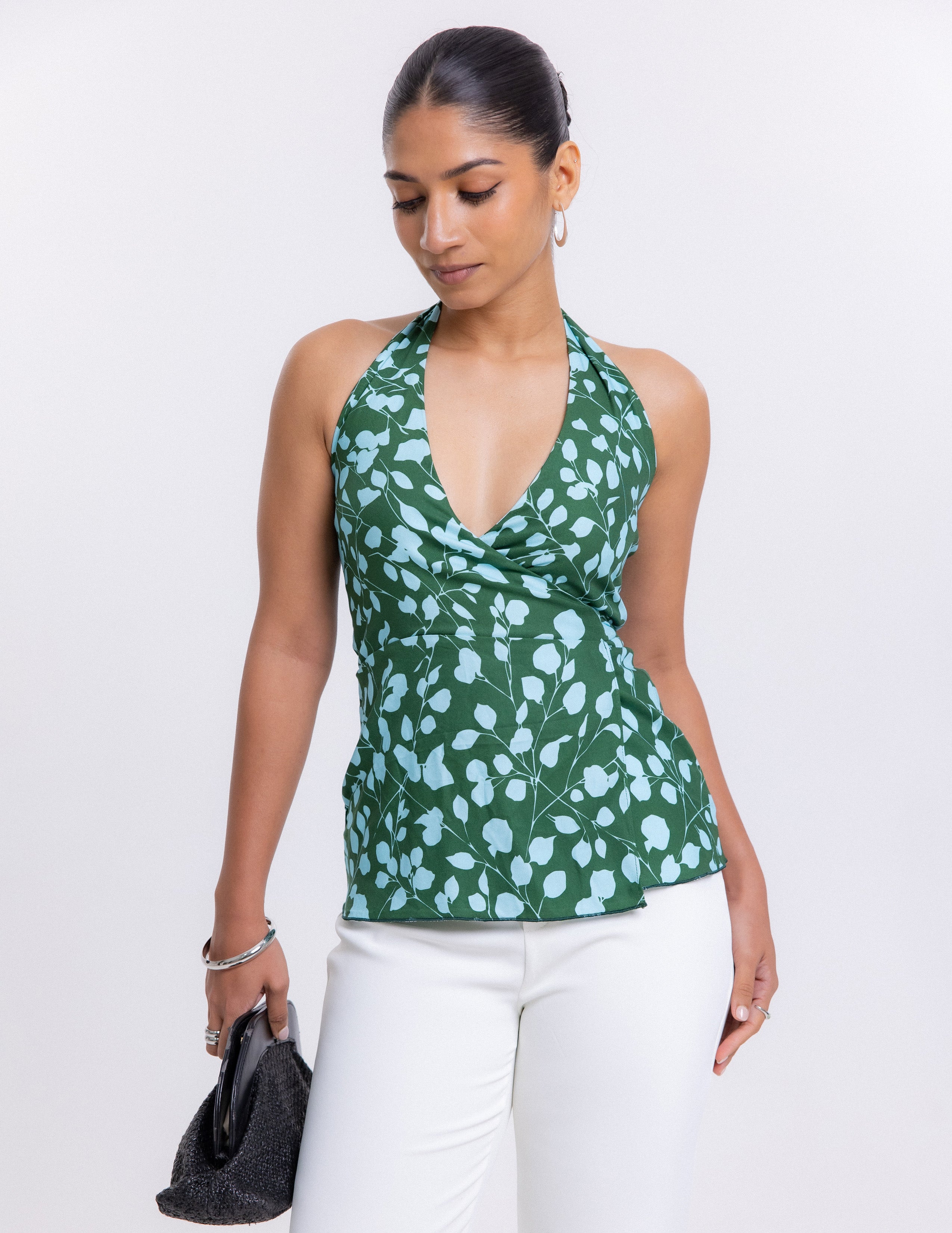 Halter Neck Wrap Top