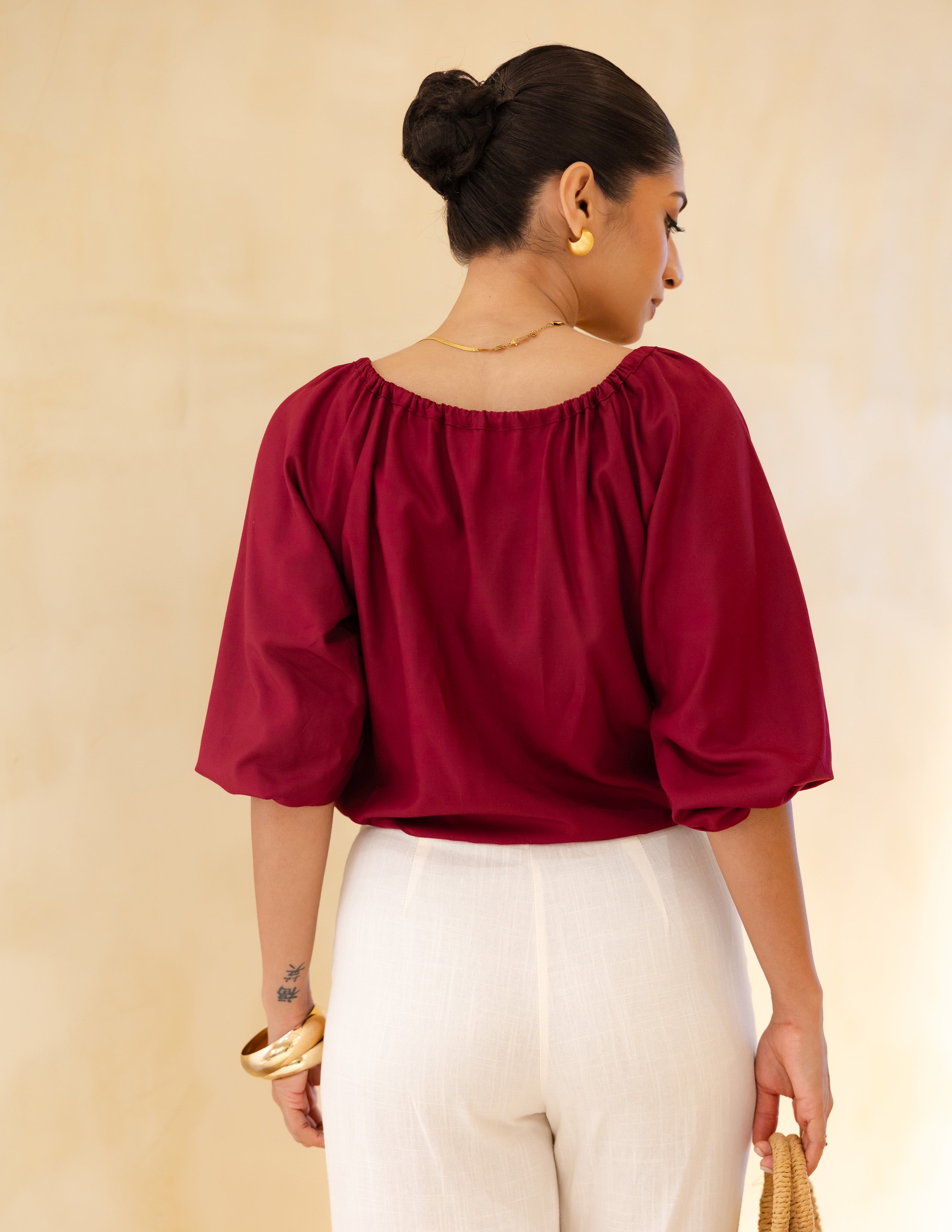 Ladder Lace Detailed Long Sleeved Top