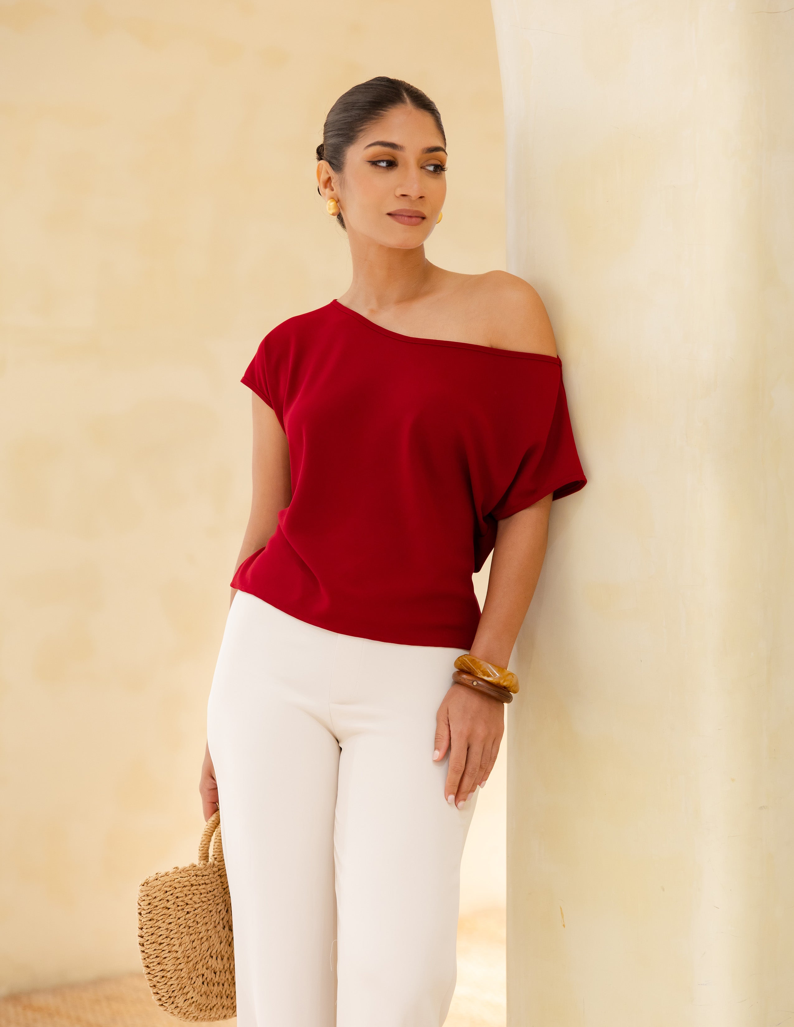 Back Tie Up Off Shoulder Top