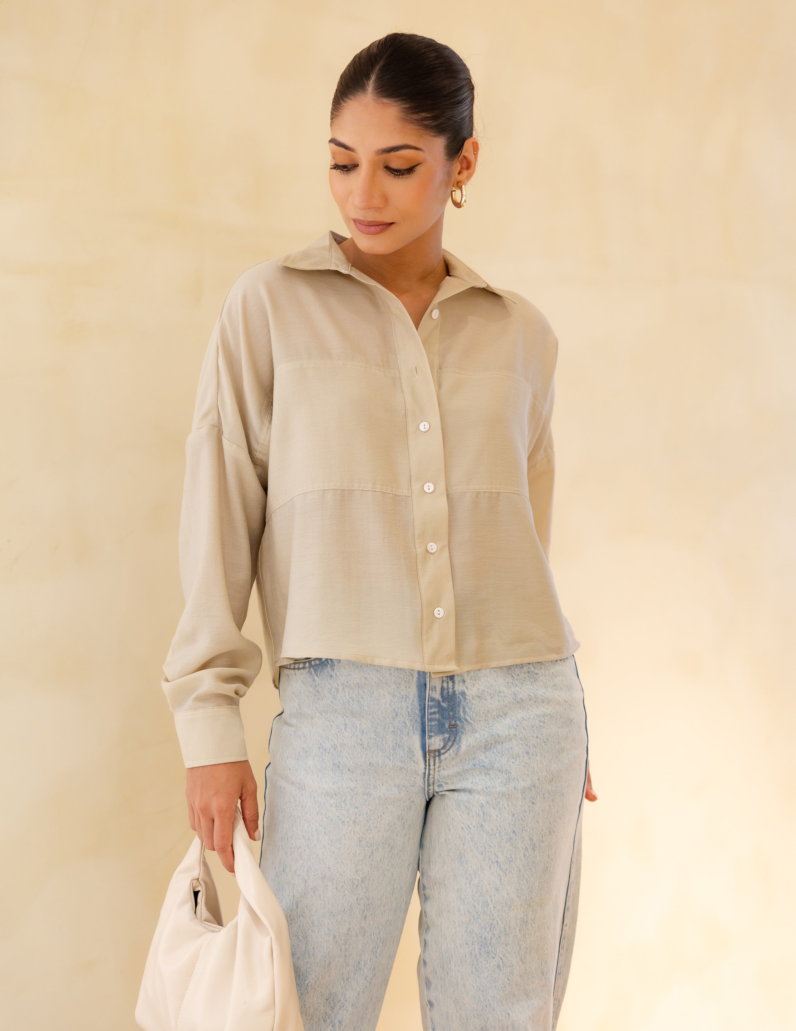 Bustier Detailed Long Sleeved Top
