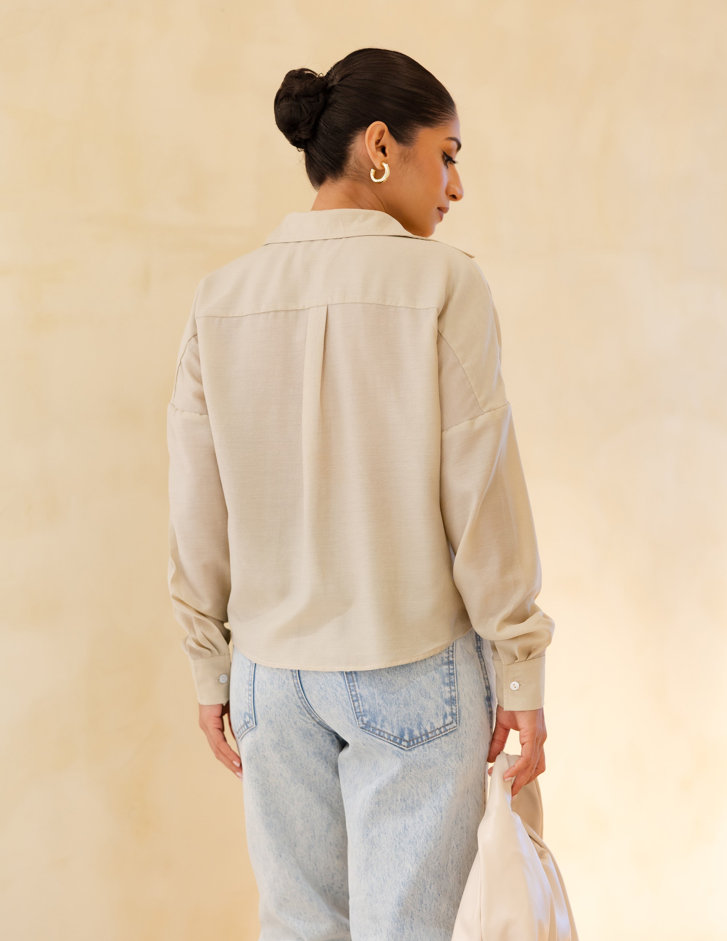 Bustier Detailed Long Sleeved Top