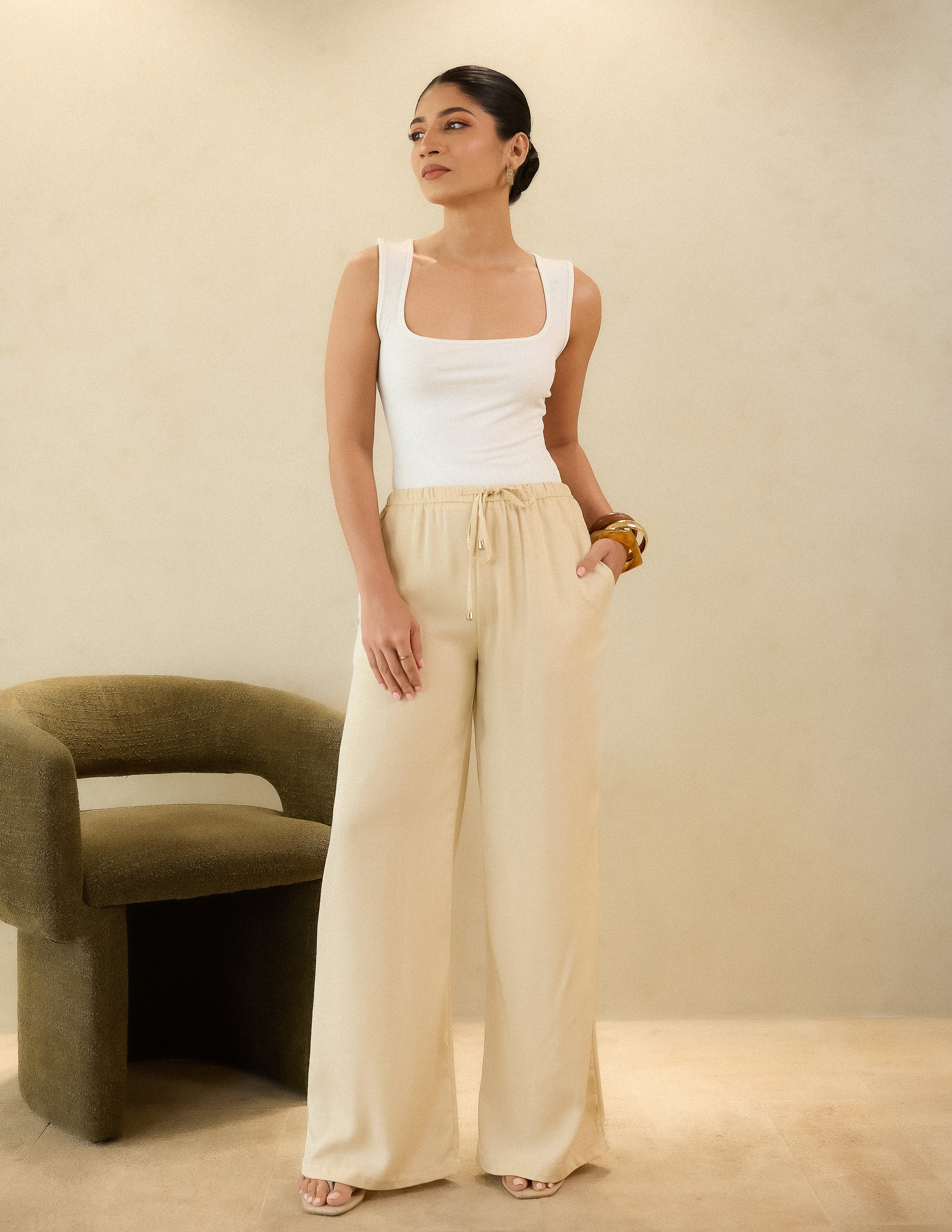 Drawstring Straight Leg Pant