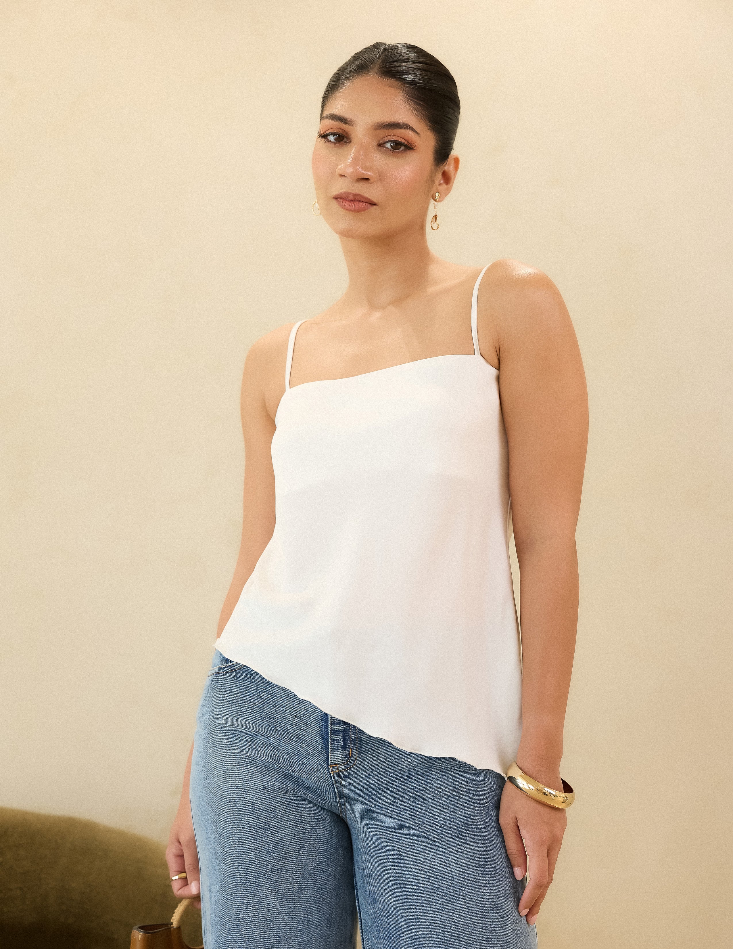 Asymmetrical Hem Detail Cami Top