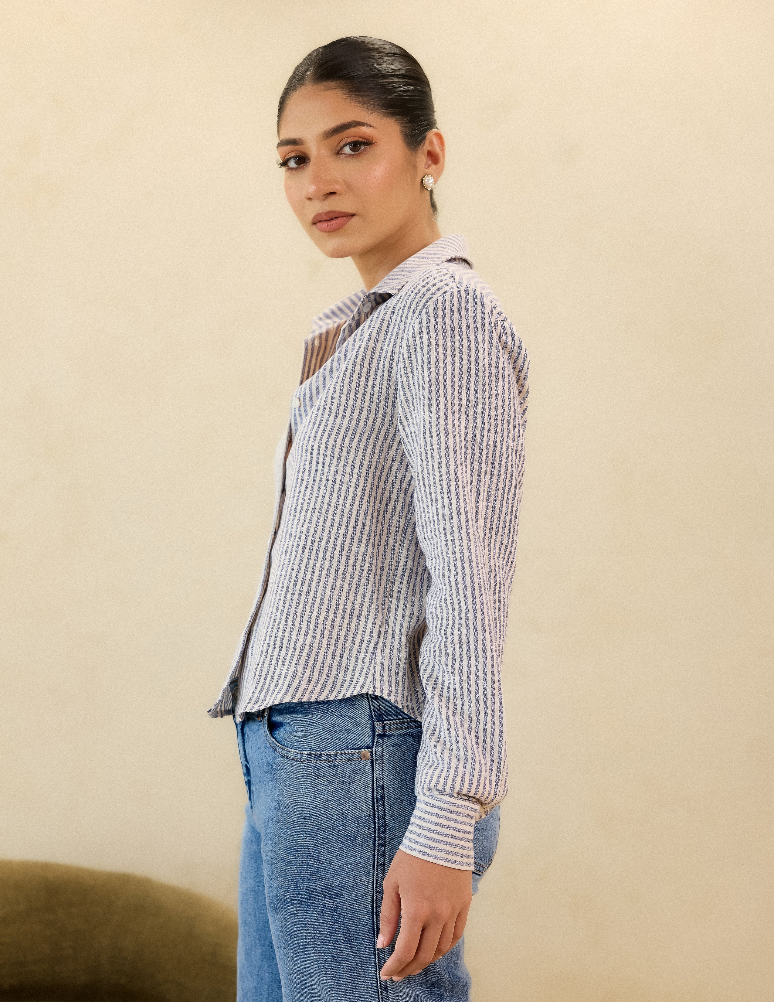 Button Down Crop Shirt