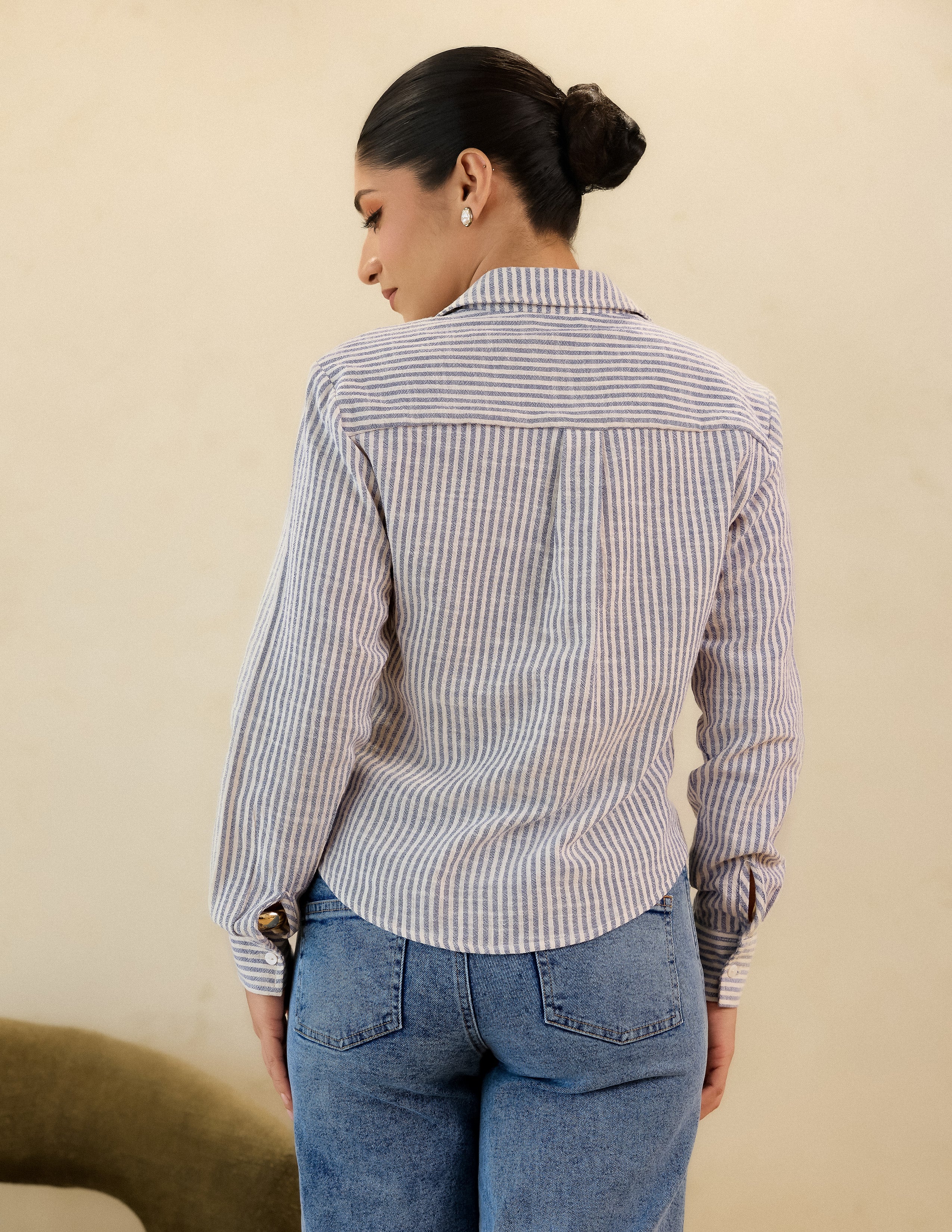Button Down Crop Shirt