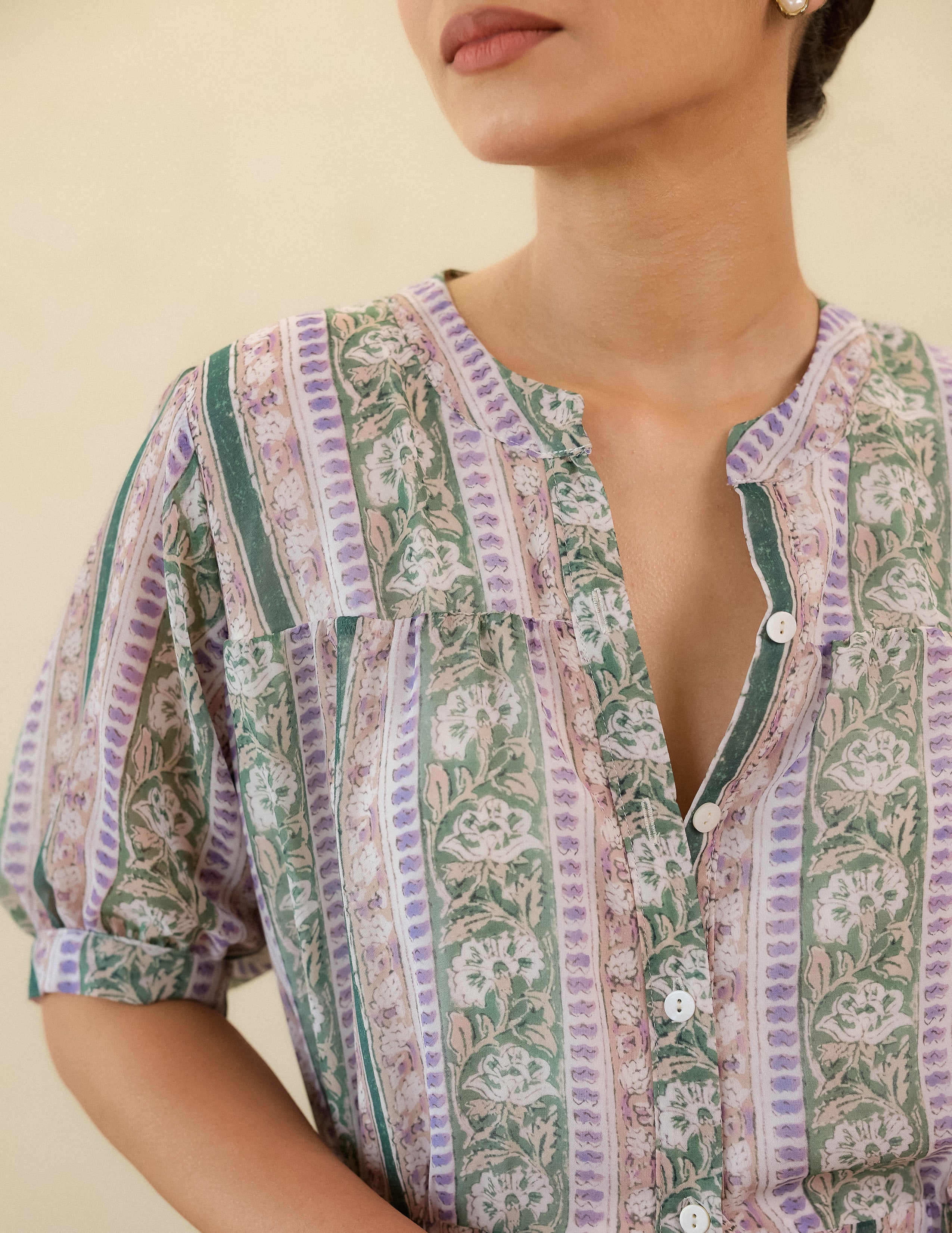 Button Down Tiered Maxi Dress