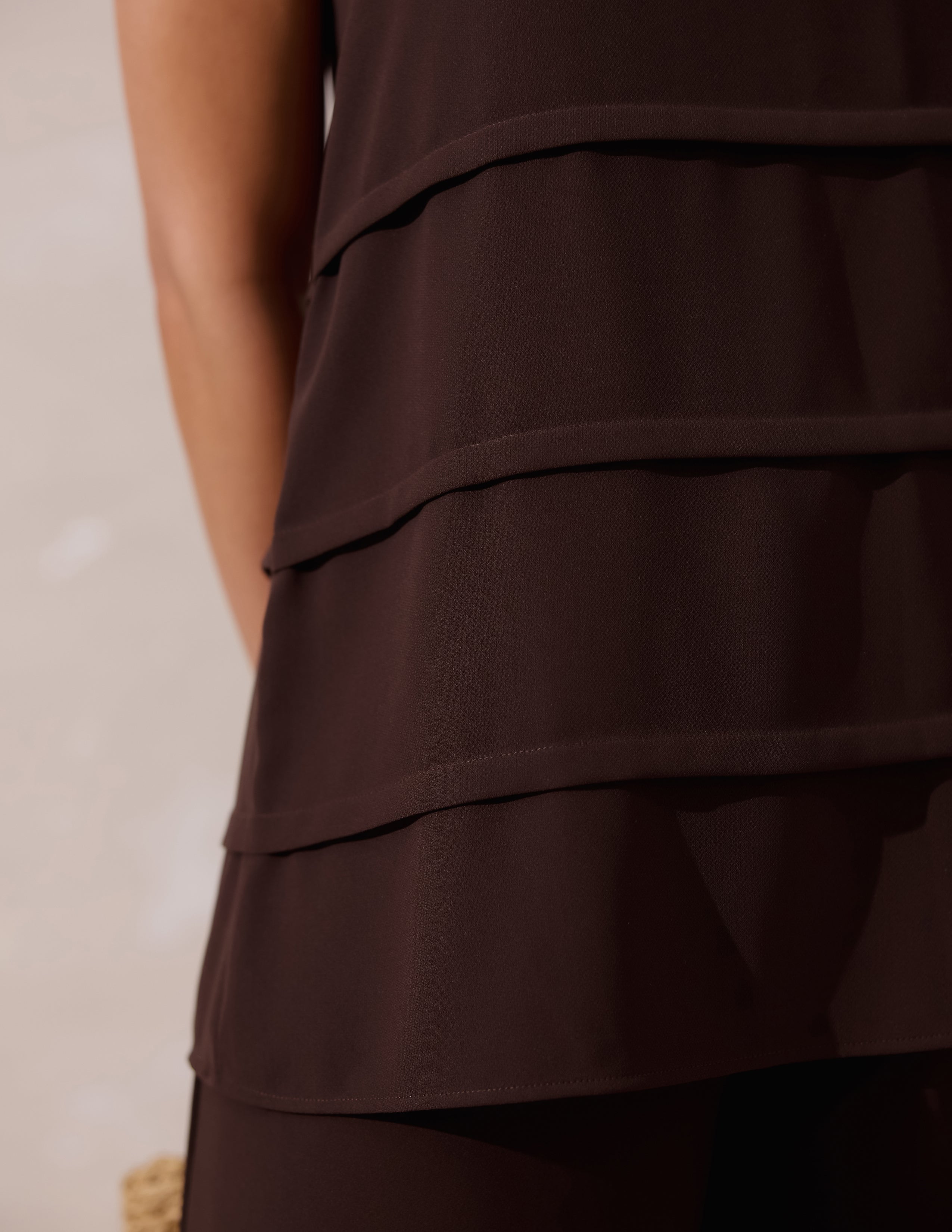 Pin Tuck Detailed Loose Fit Sleeveless Top