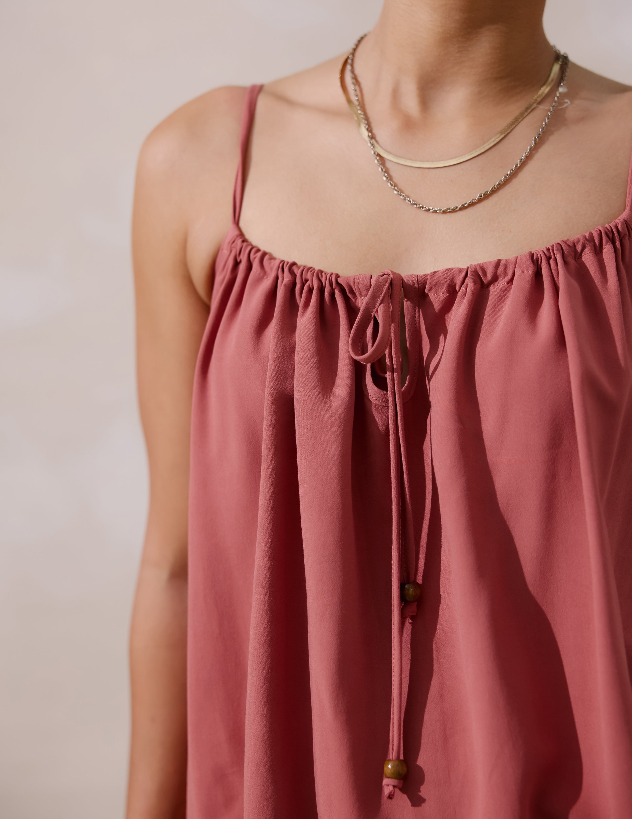 Front Tie Up Detailed Loose Fit Top