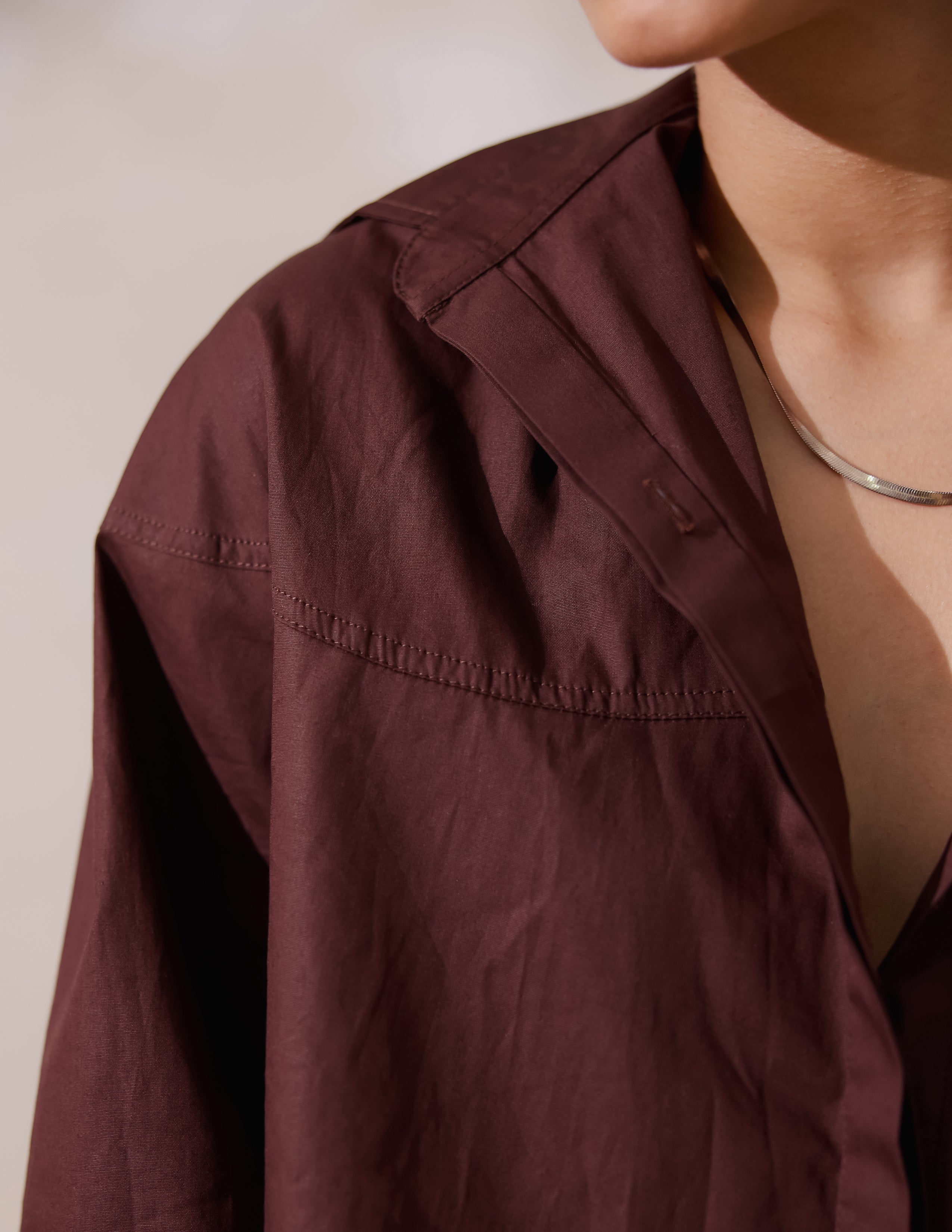 Buton Down Long Sleeved Crop Top