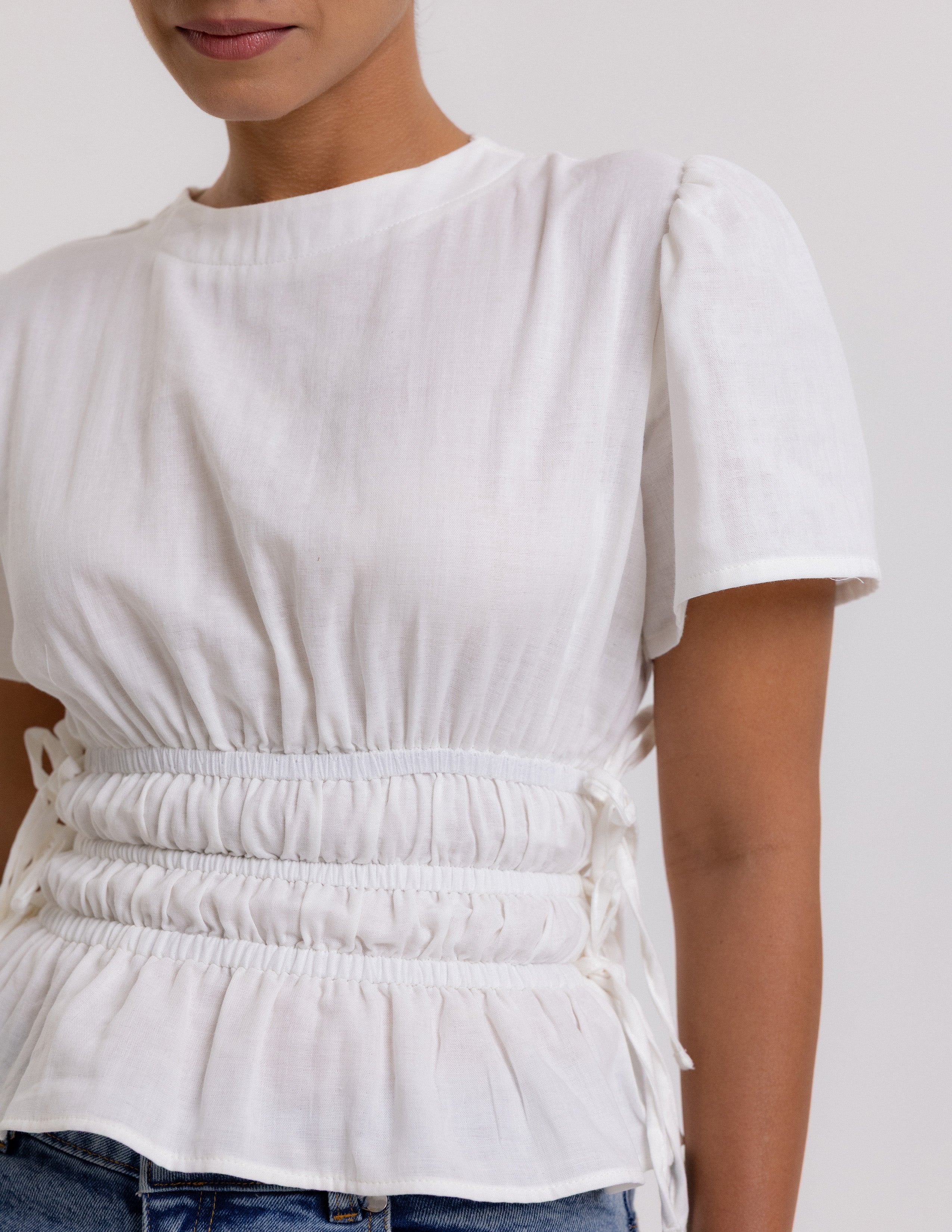 High Neck Elasticated Top