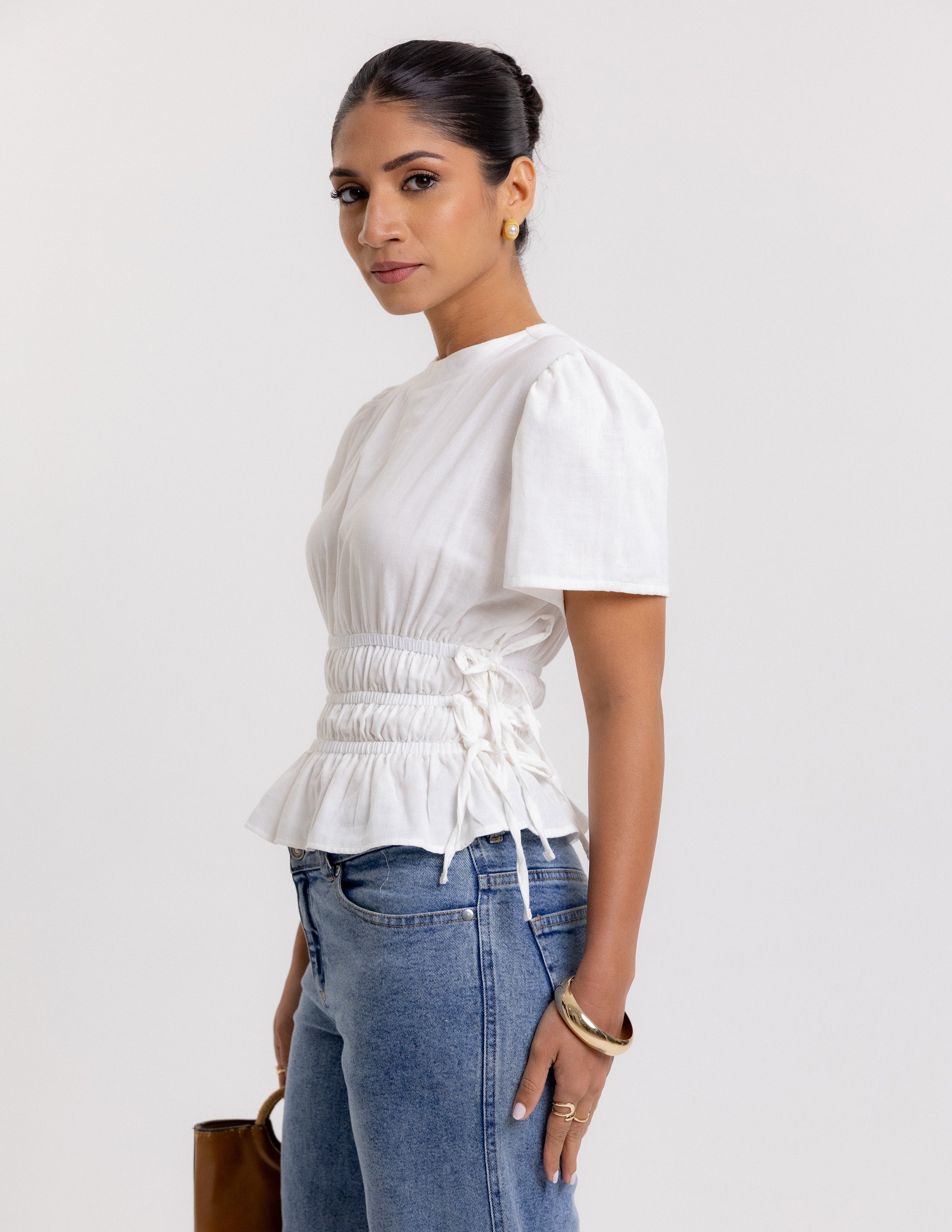 High Neck Elasticated Top