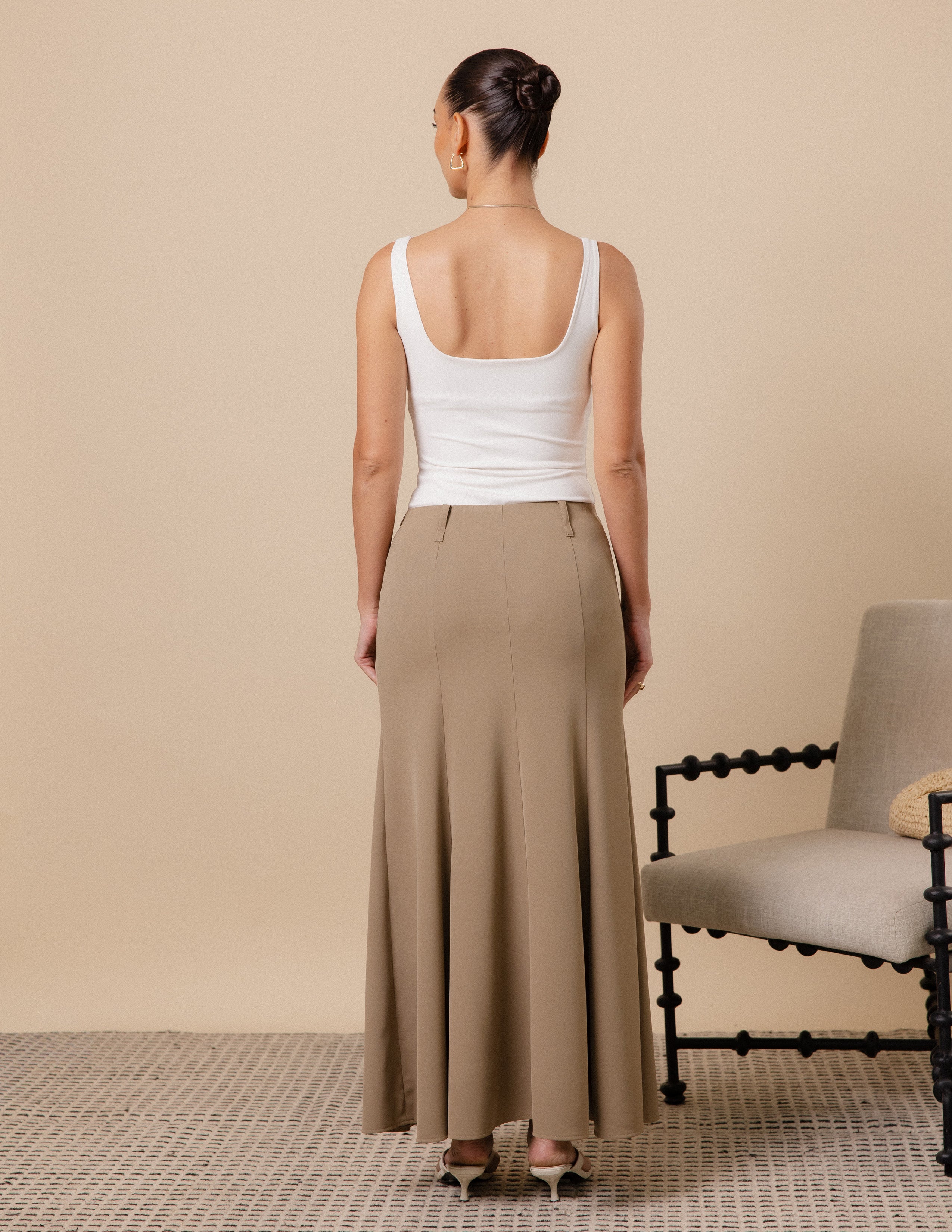 Panel Detail Flared Skirt