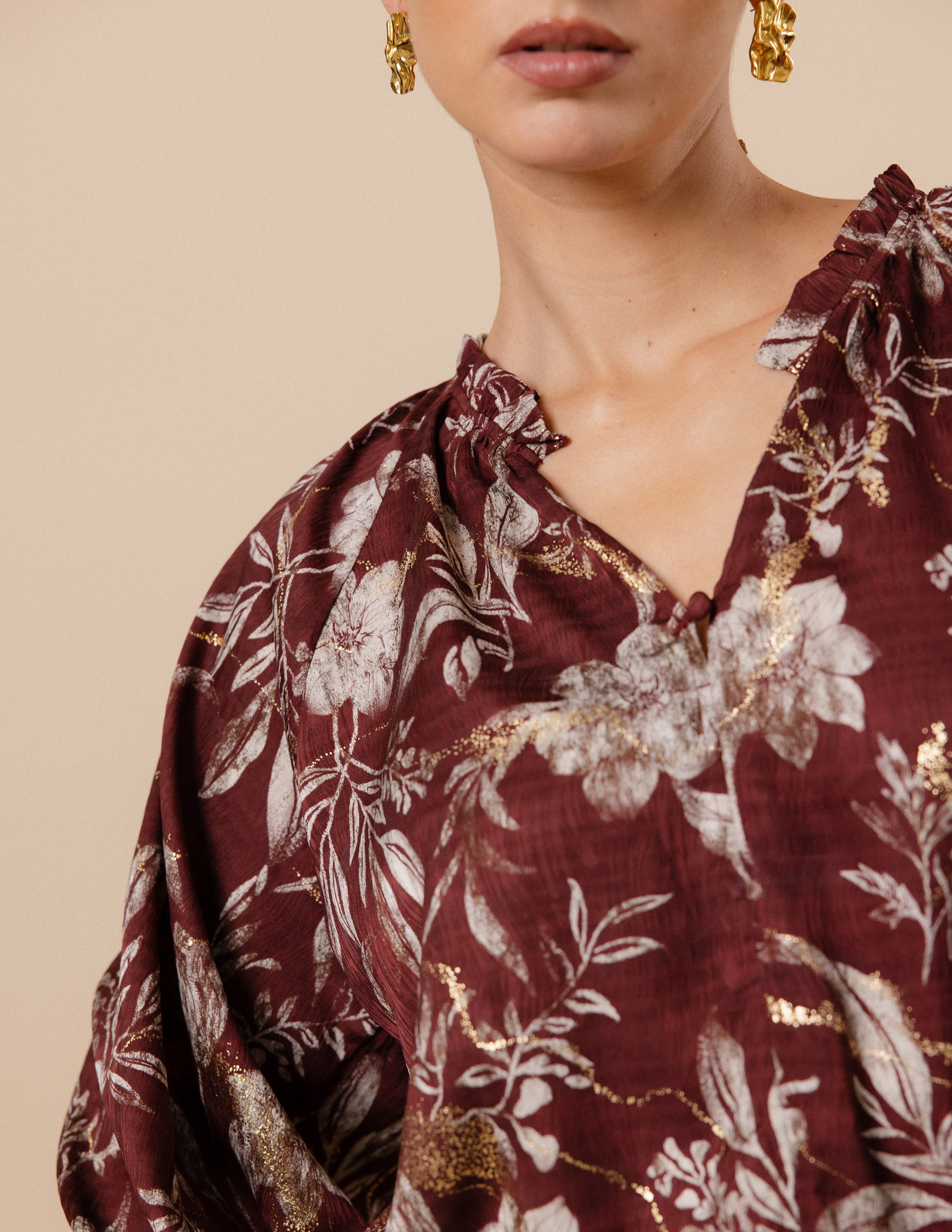 Waist Elasticated Long Sleeve Top