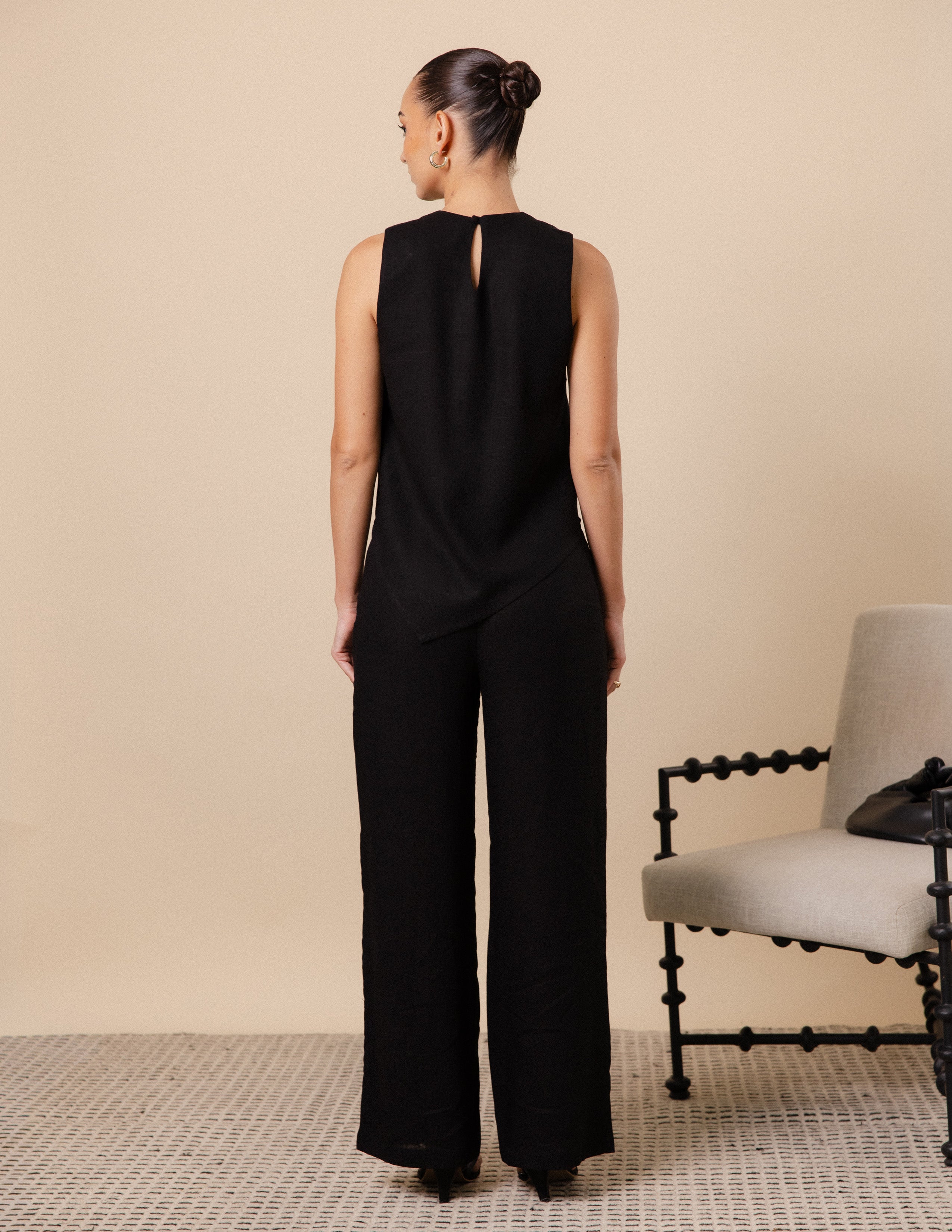 High Neck Asymetric Hem Top