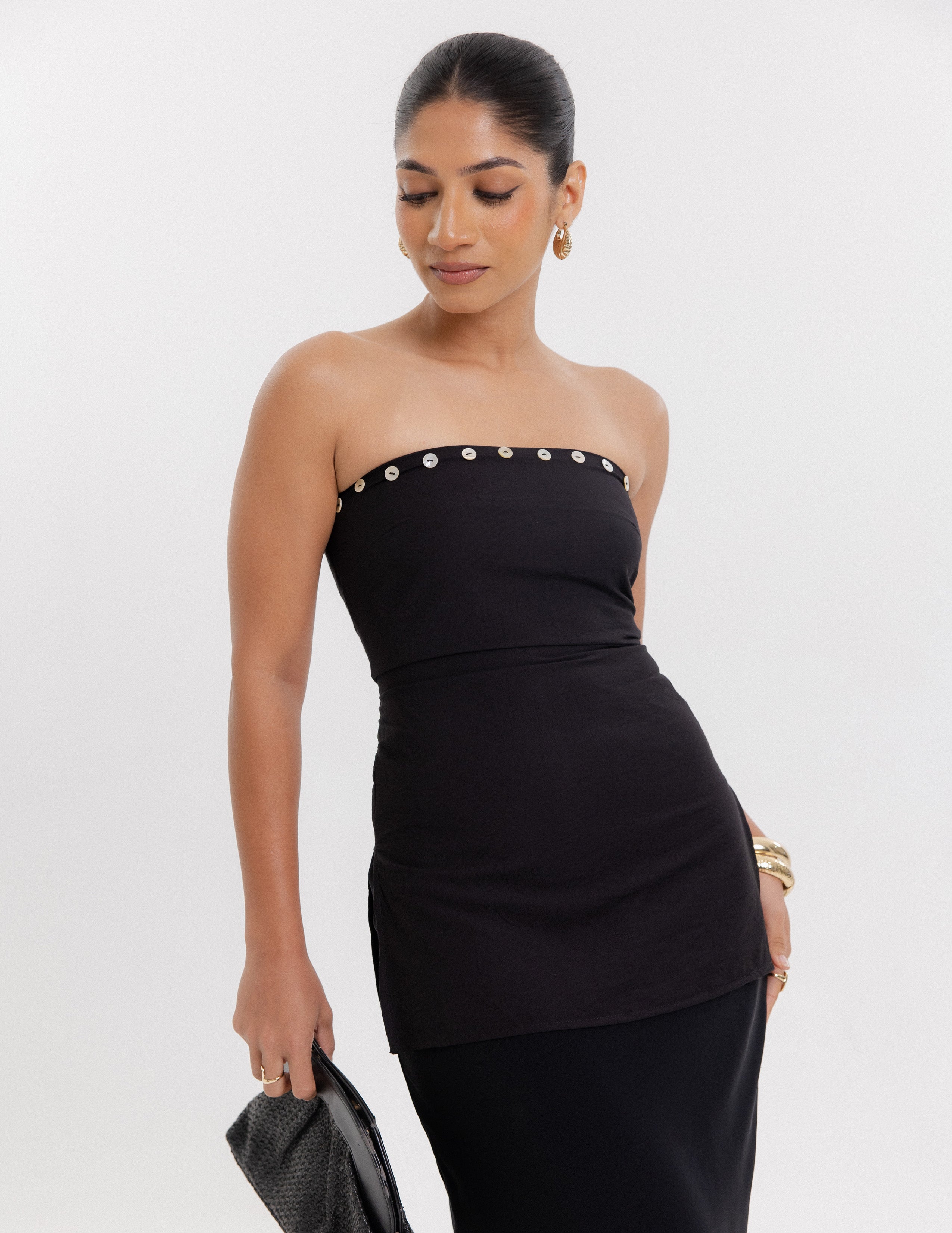 Button Detail Tube Top