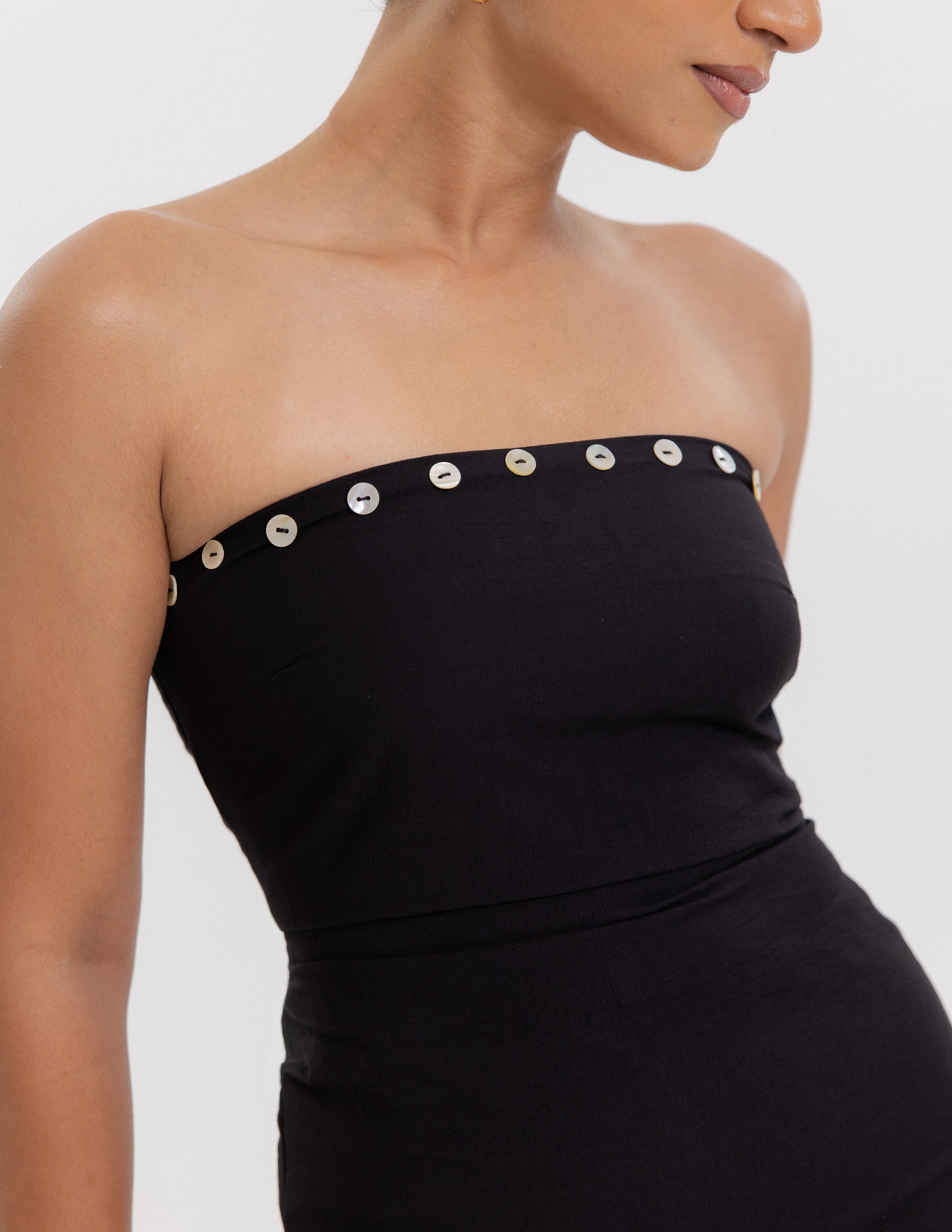 Button Detail Tube Top