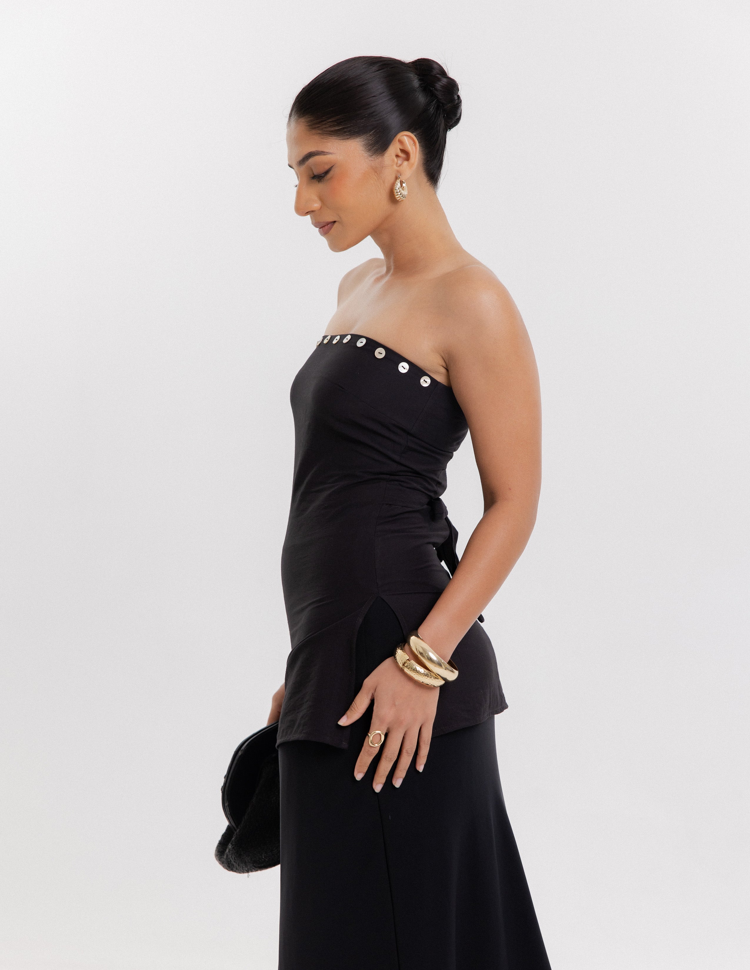 Button Detail Tube Top