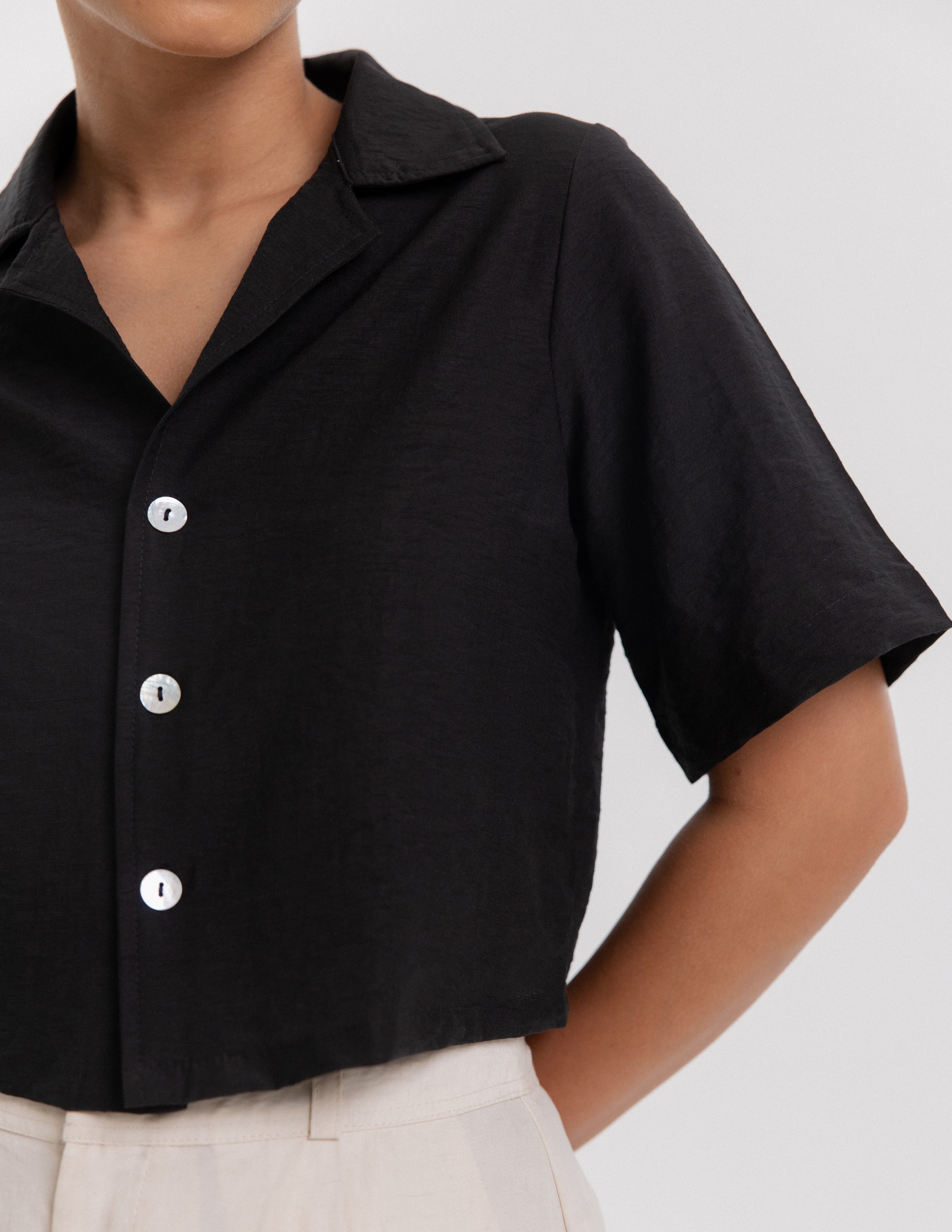 Button Down Crop Top