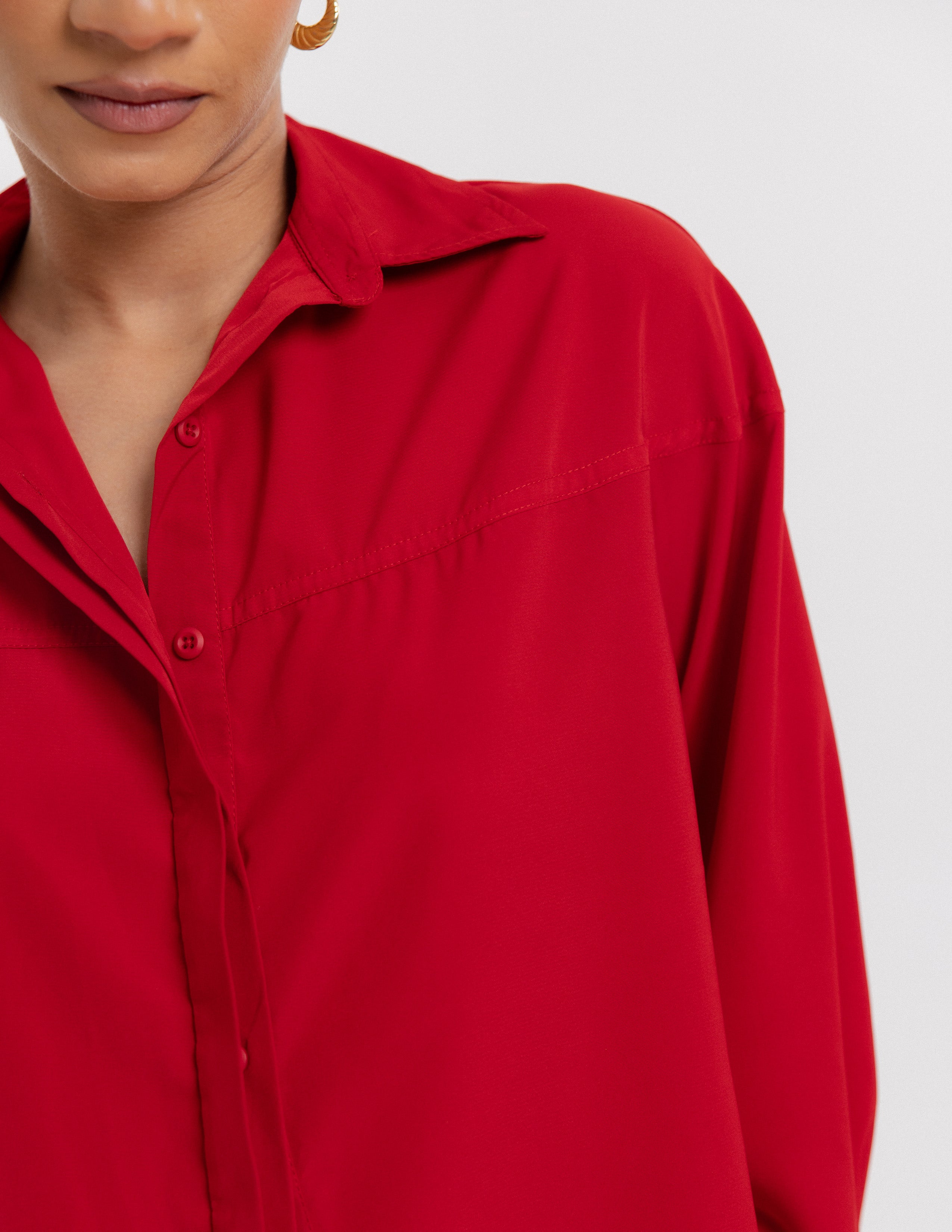 Button Down Crop Shirt