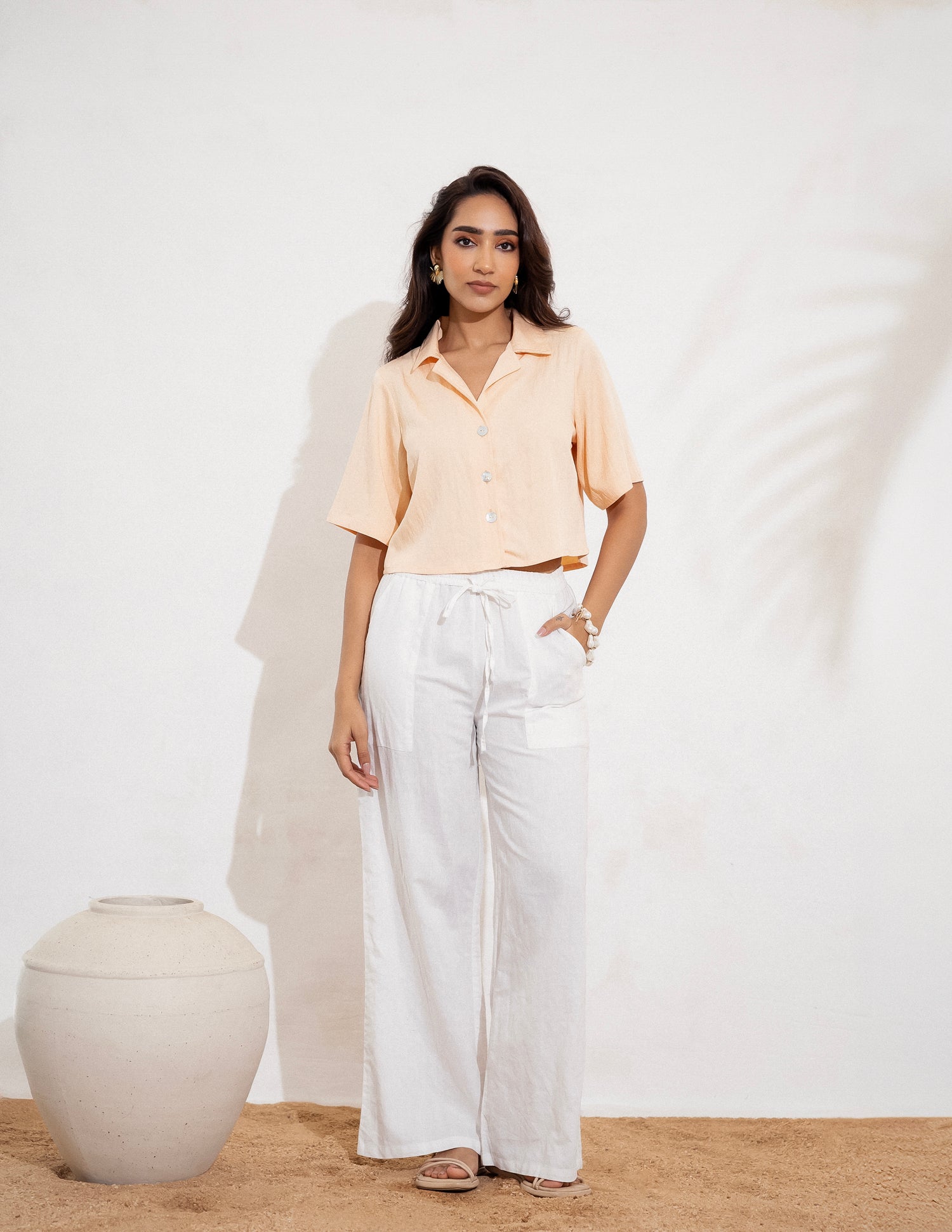 Button Down Crop Shirt