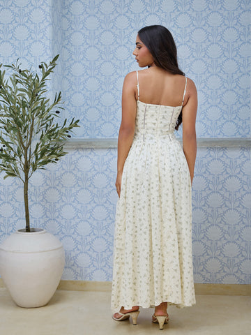 Ladder Lace Detailed Low Waist Maxi Dress