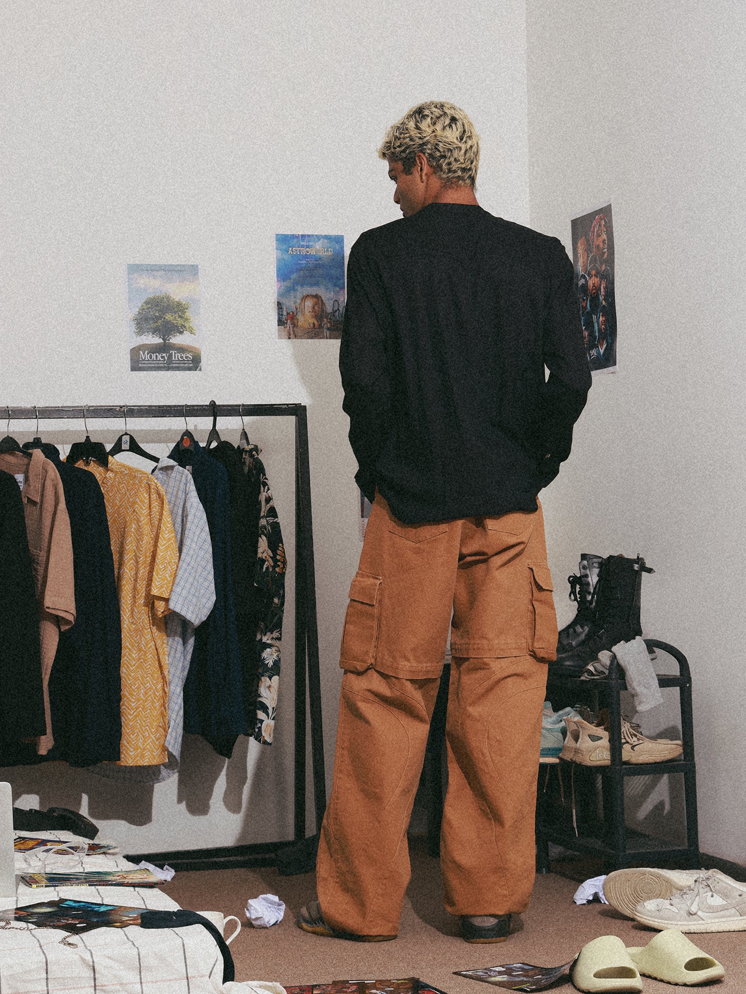 Seam detail oversize rayon shirt