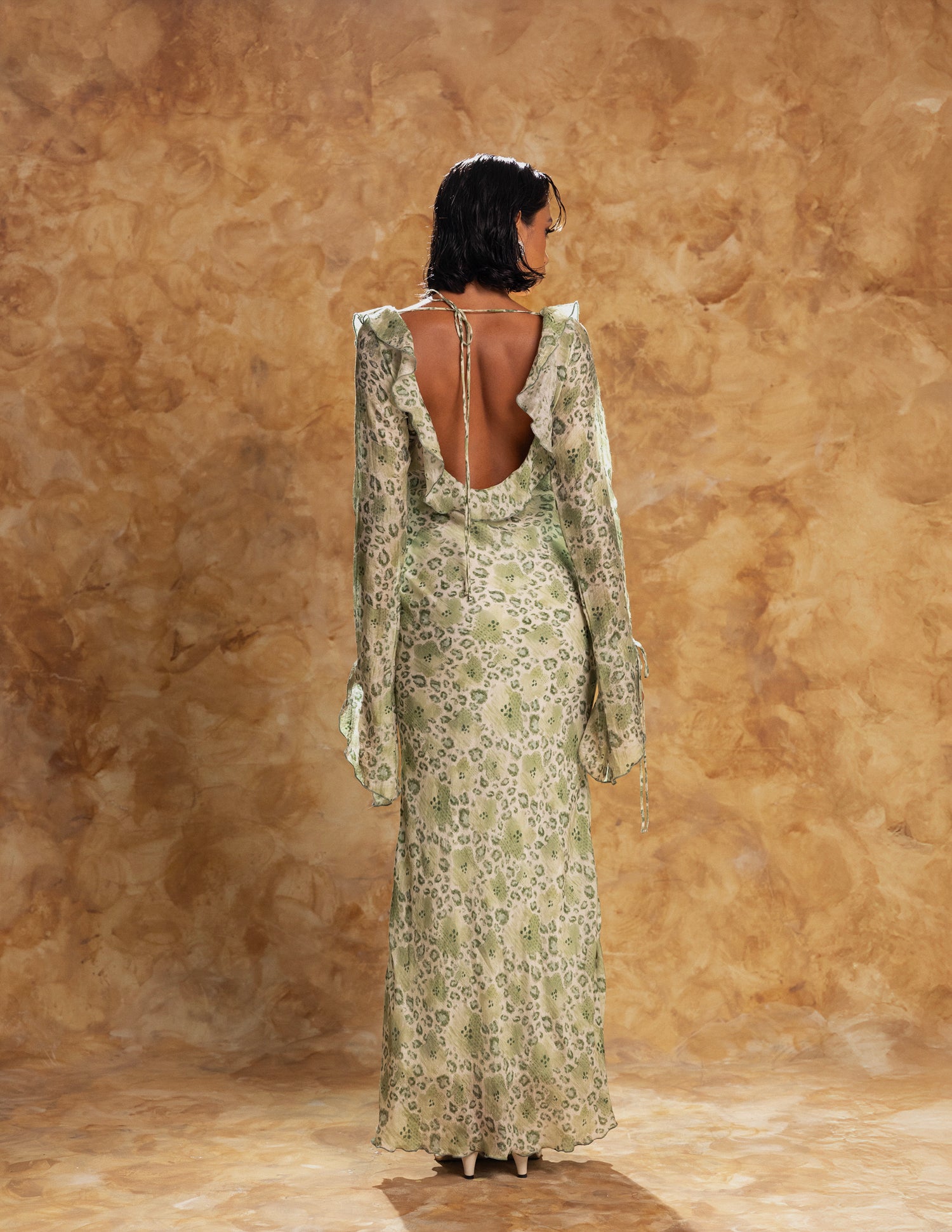 Printed Bias Maxi Dress