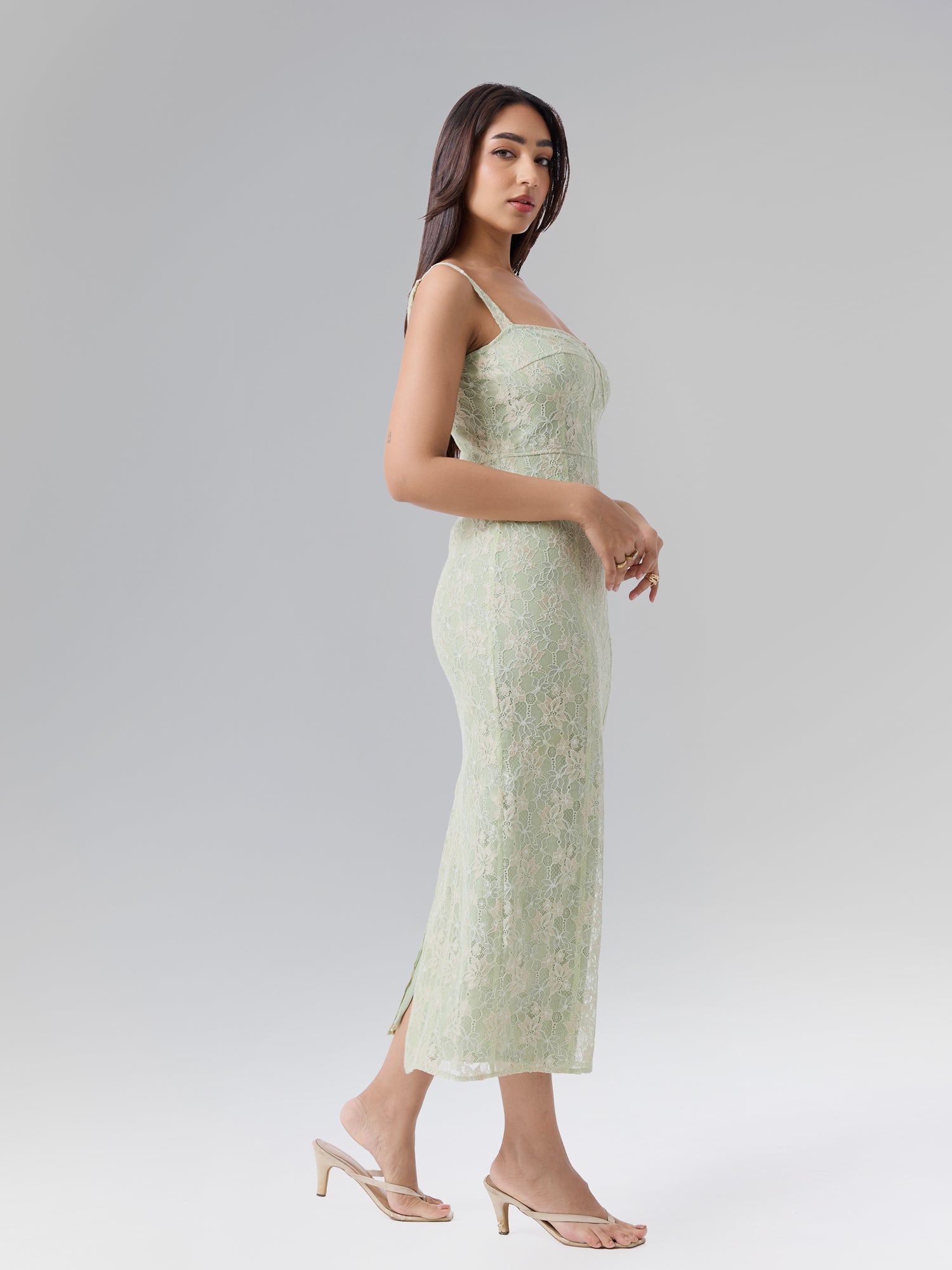 Thick Strap Lace Dress