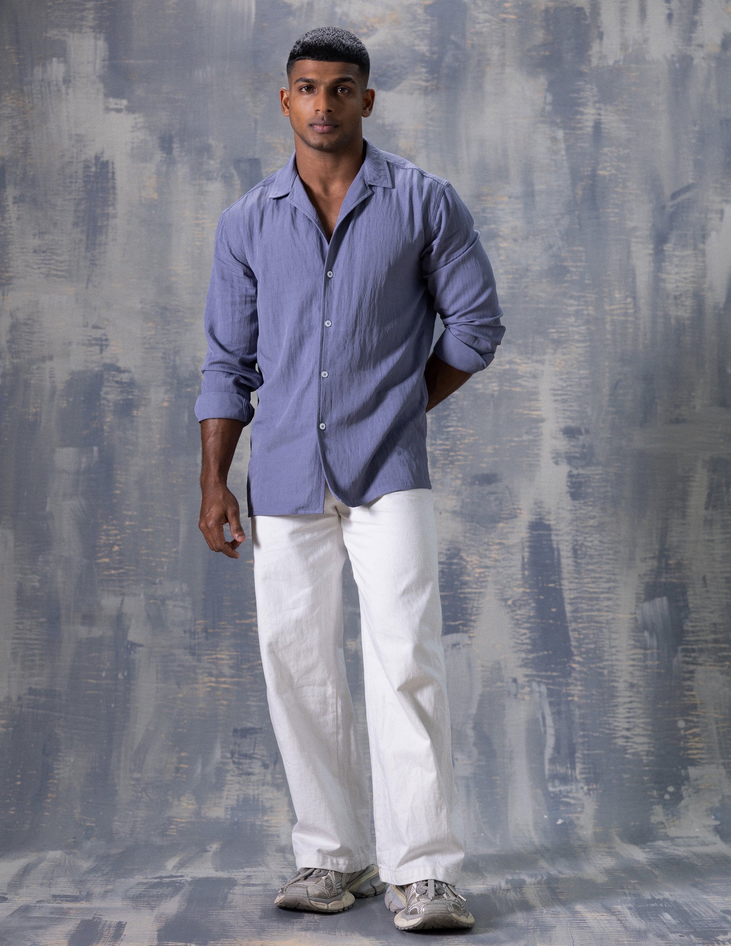 Regular fit camp collar shirt