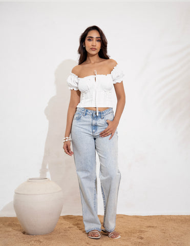 Frill Detail Bustier Top