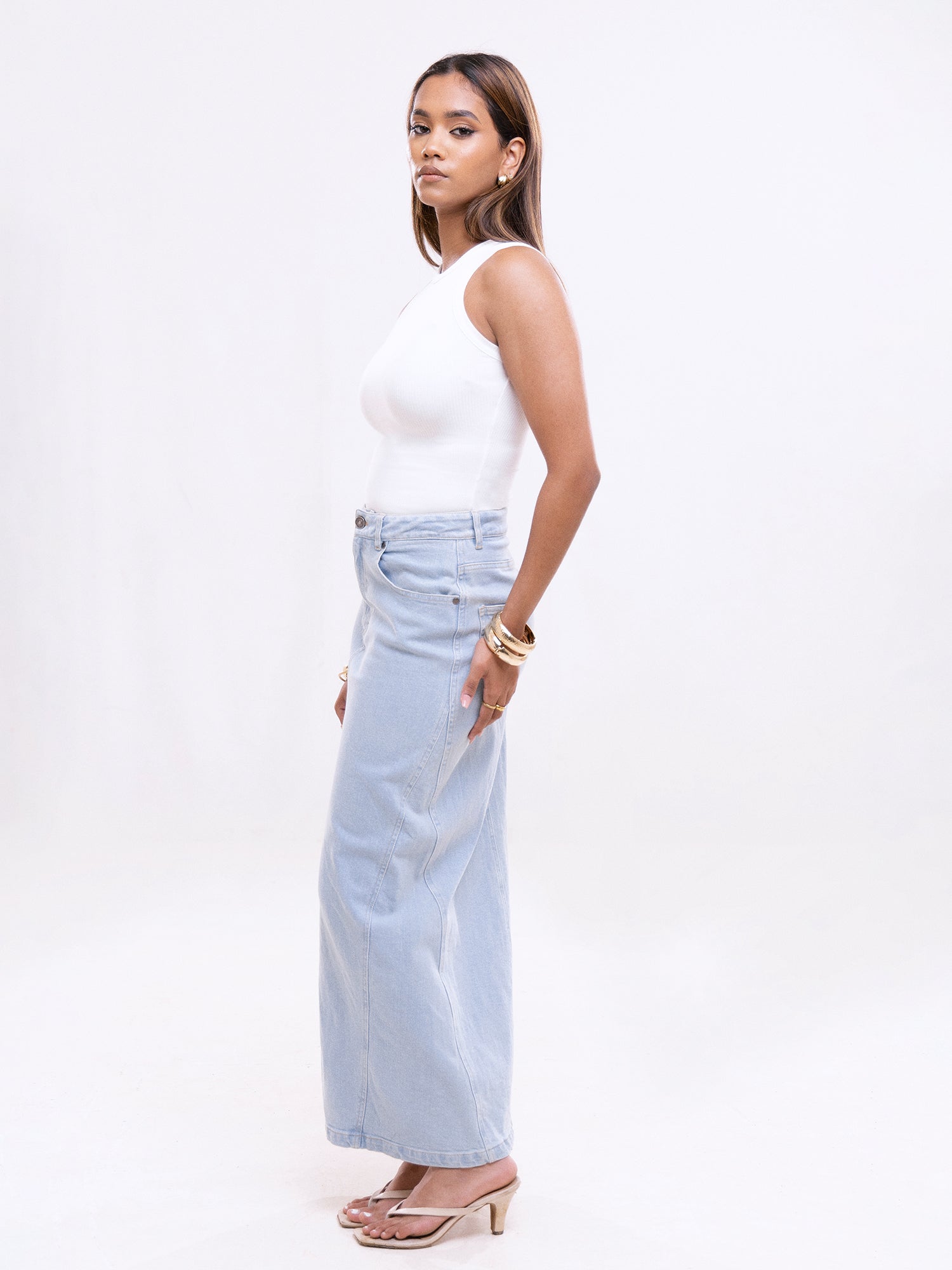 Beck High Neck Sleeveless Crop Top