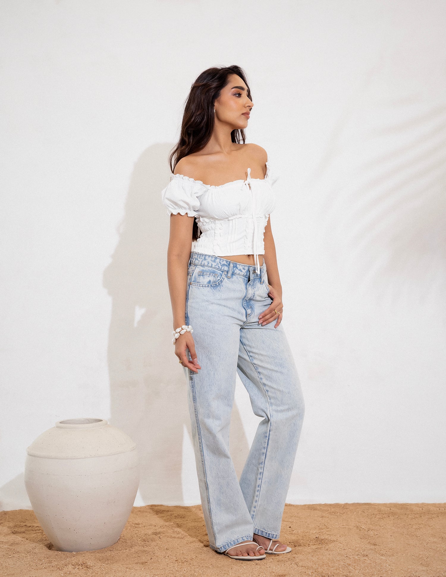 Frill Detail Bustier Top